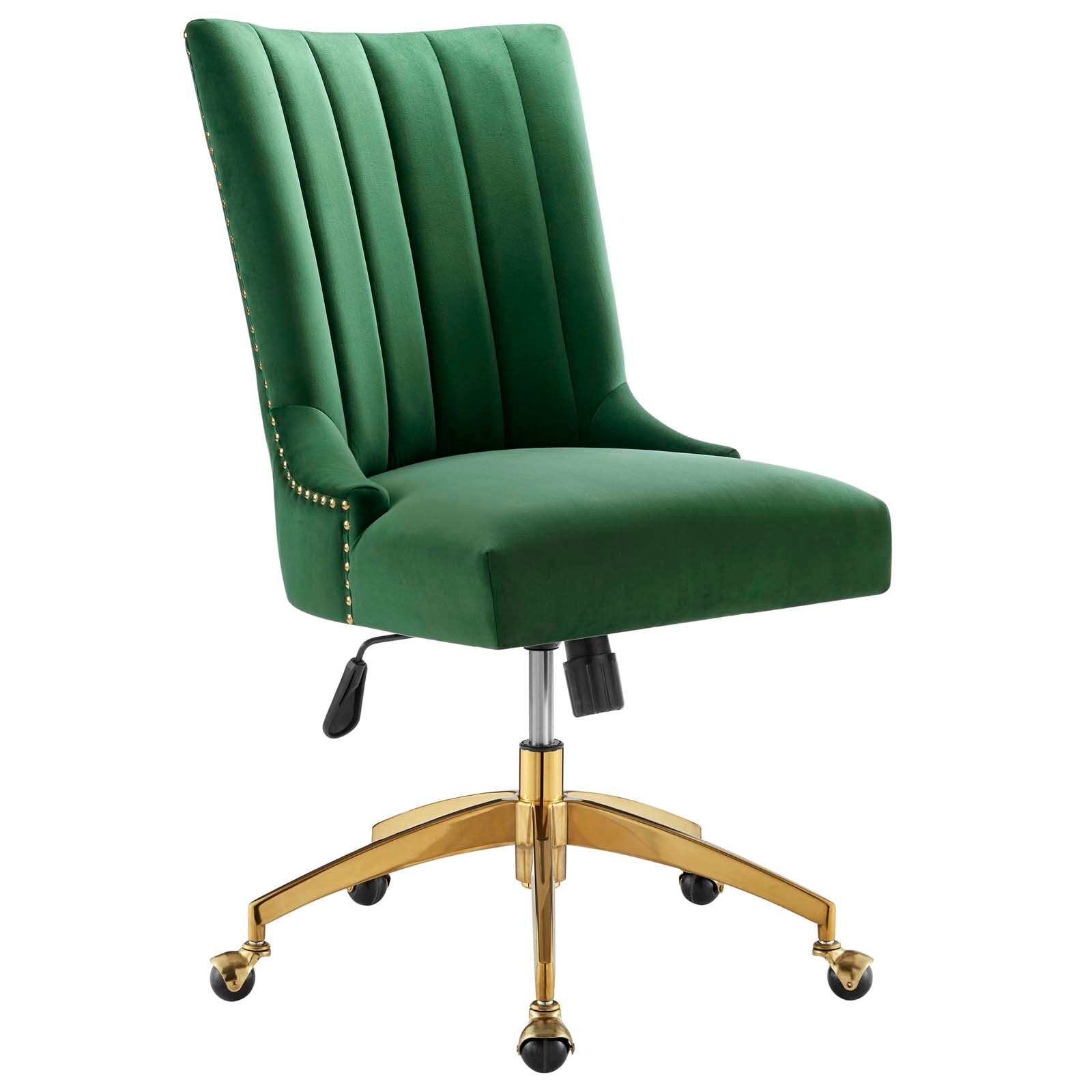 Modway Task Chairs - Empower Channel Tufted Performance Velvet Office Chair Gold Emerald