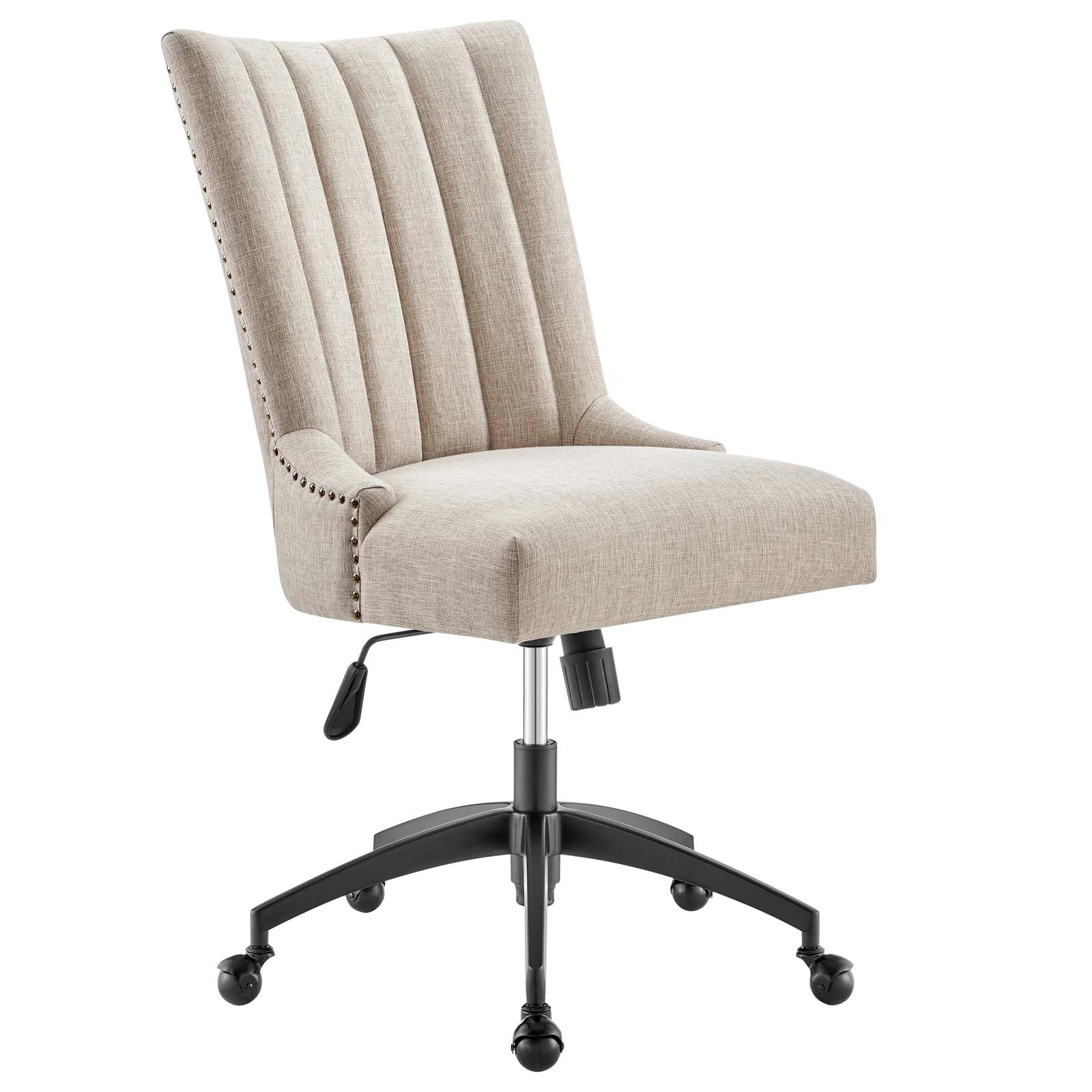 Modway Task Chairs - Empower Channel Tufted Fabric Office Chair Black Beige