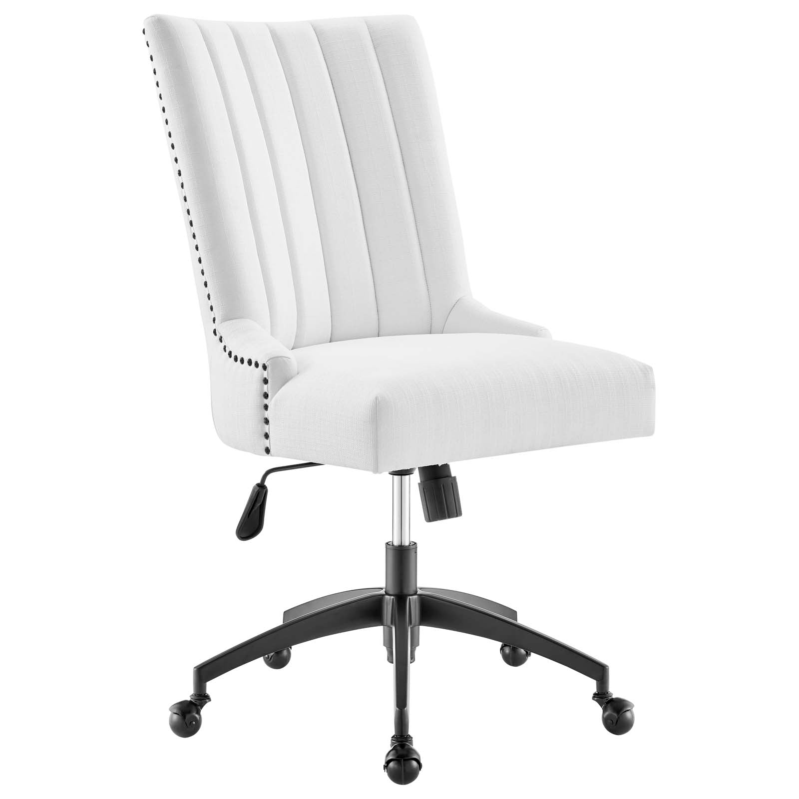Modway Task Chairs - Empower Channel Tufted Fabric Office Chair Black White