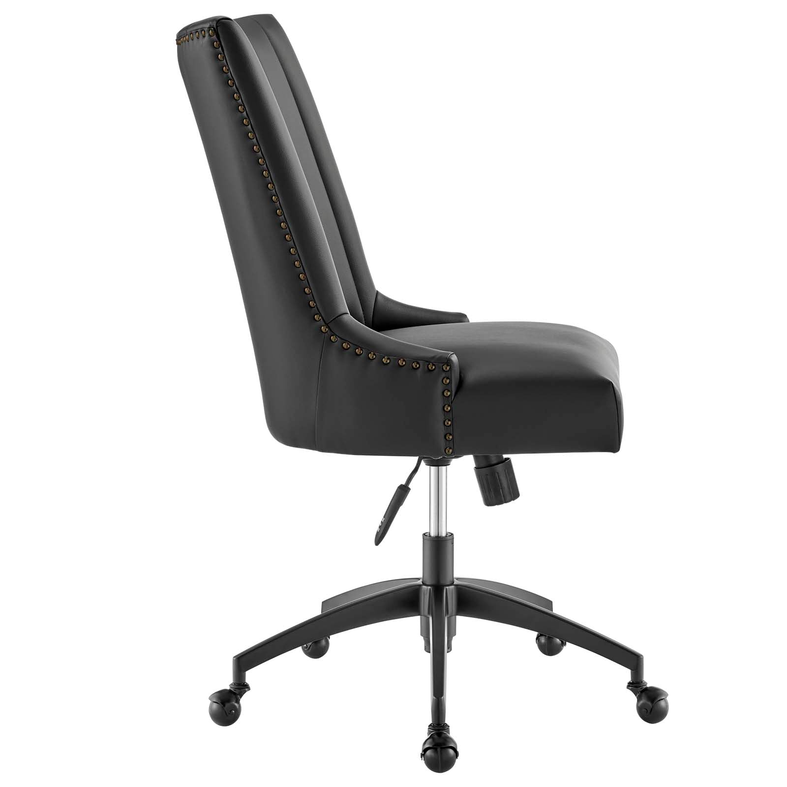 Modway Task Chairs - Empower Channel Tufted Vegan Leather Office Chair Black Black