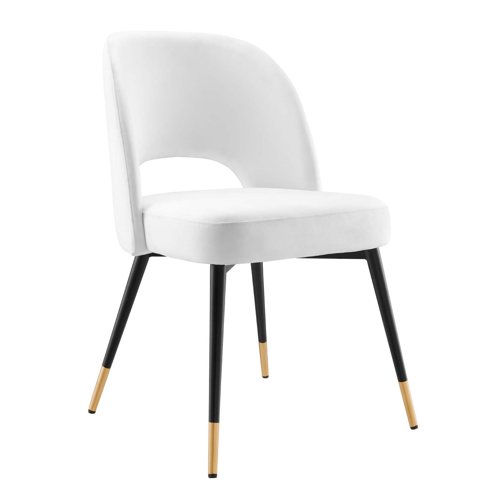 Modway Dining Chairs - Rouse Performance Velvet Dining Side Chairs - White (Set of 2)