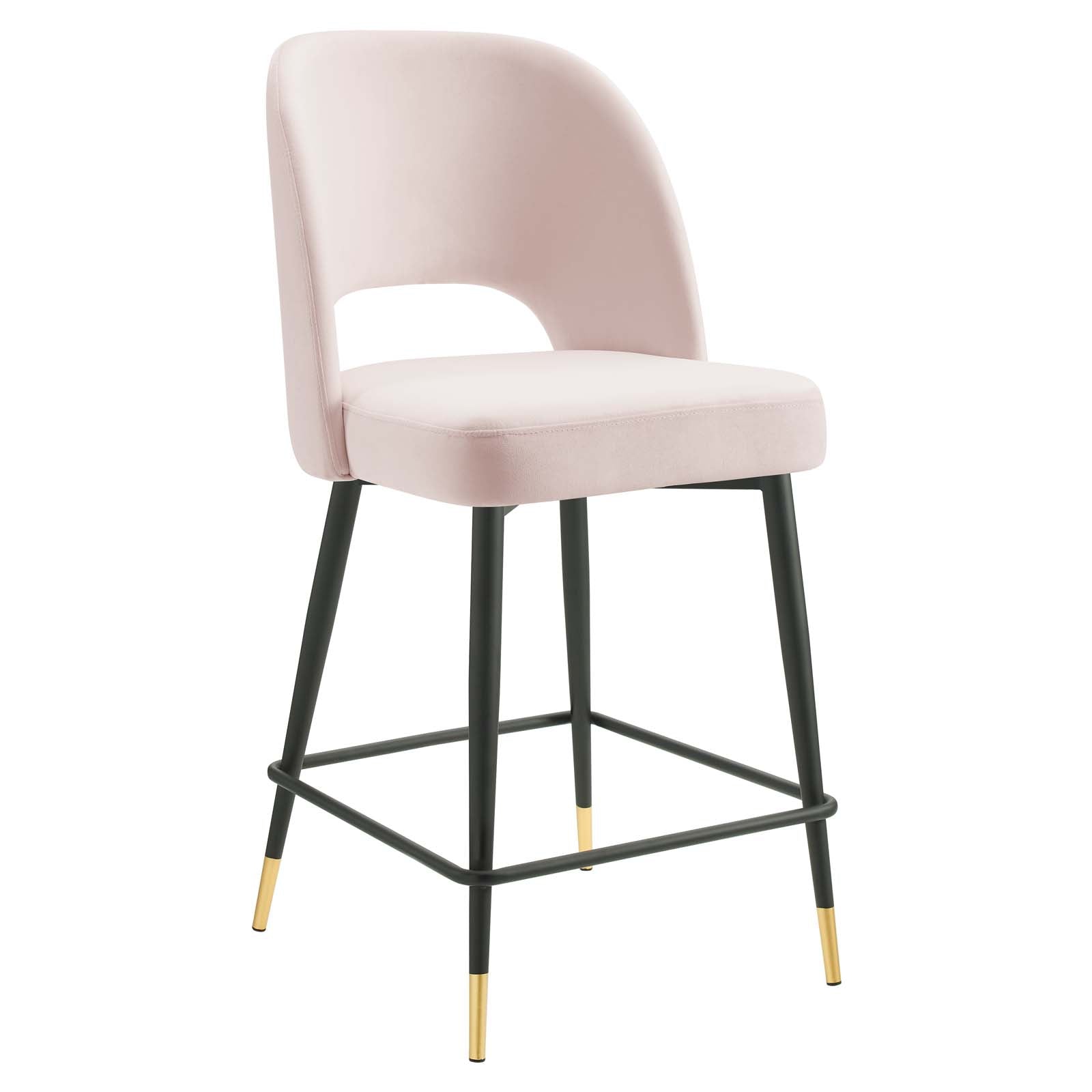 Modway Barstools - Rouse Performance Velvet Counter Stool Pink