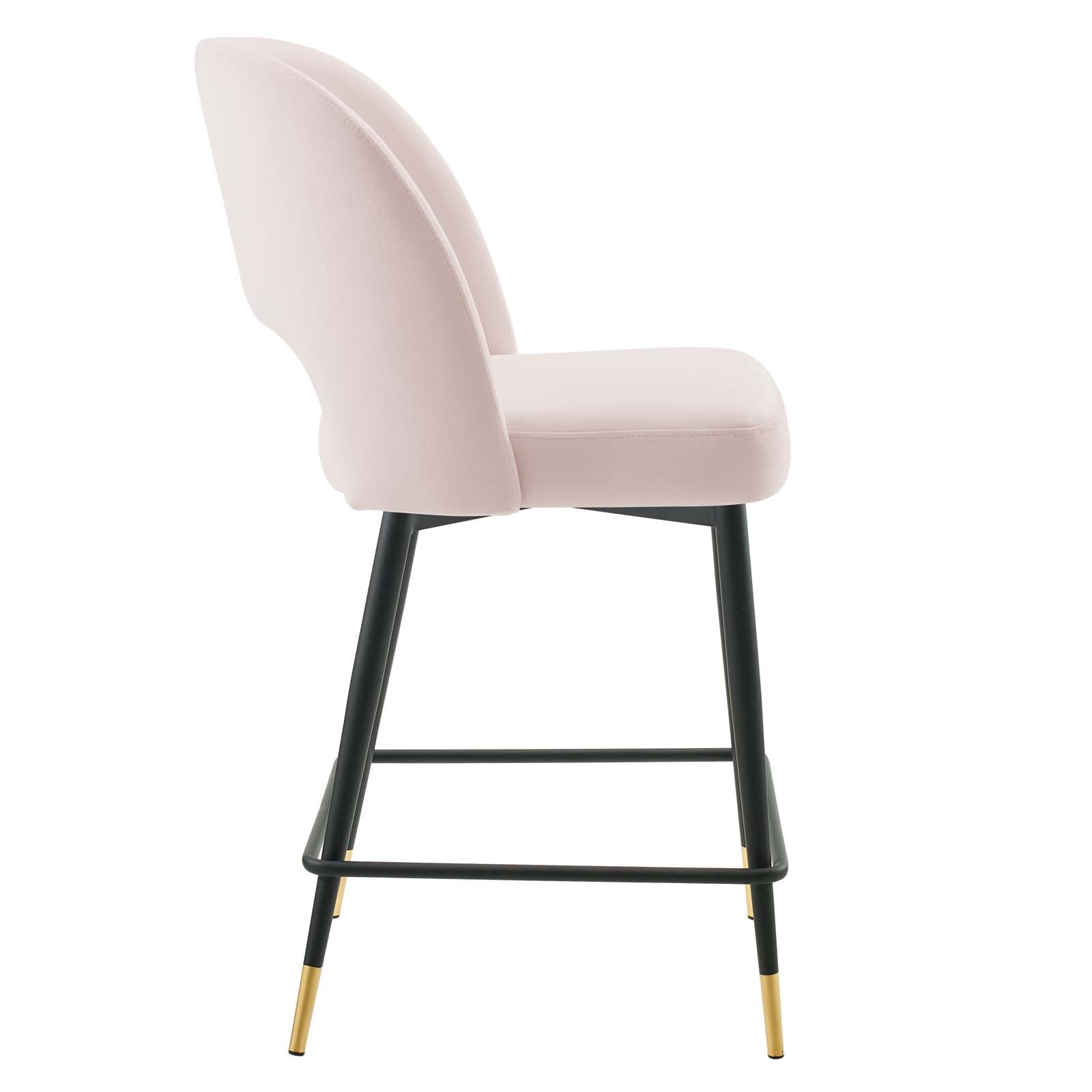 Modway Barstools - Rouse Performance Velvet Counter Stool Pink