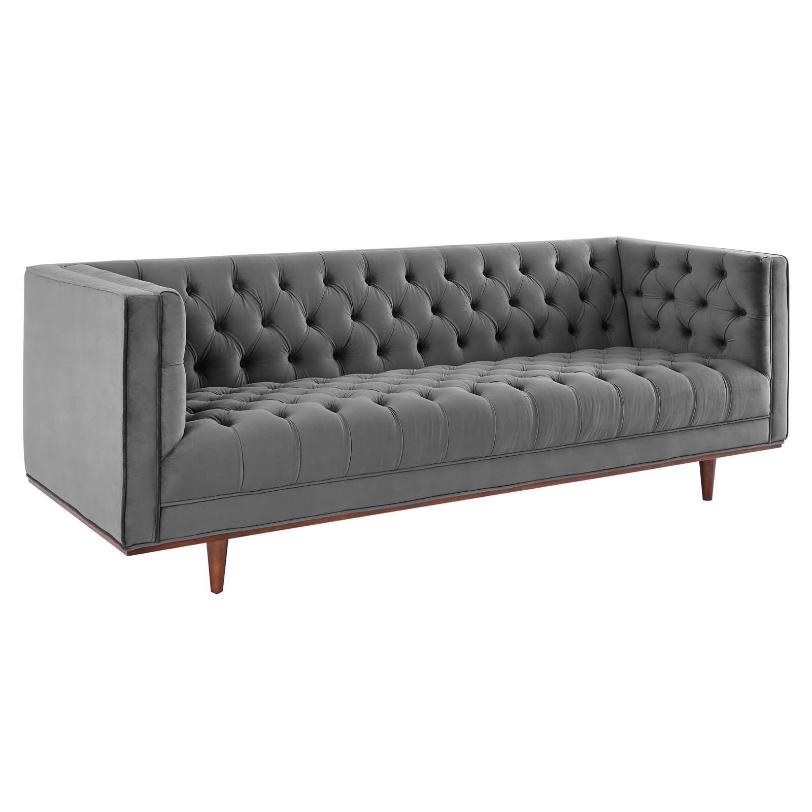 Modway Sofas & Couches - Elation Tufted Performance Velvet Sofa Gray