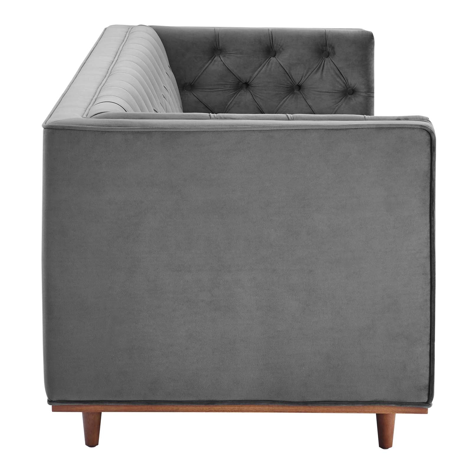 Modway Sofas & Couches - Elation Tufted Performance Velvet Sofa Gray