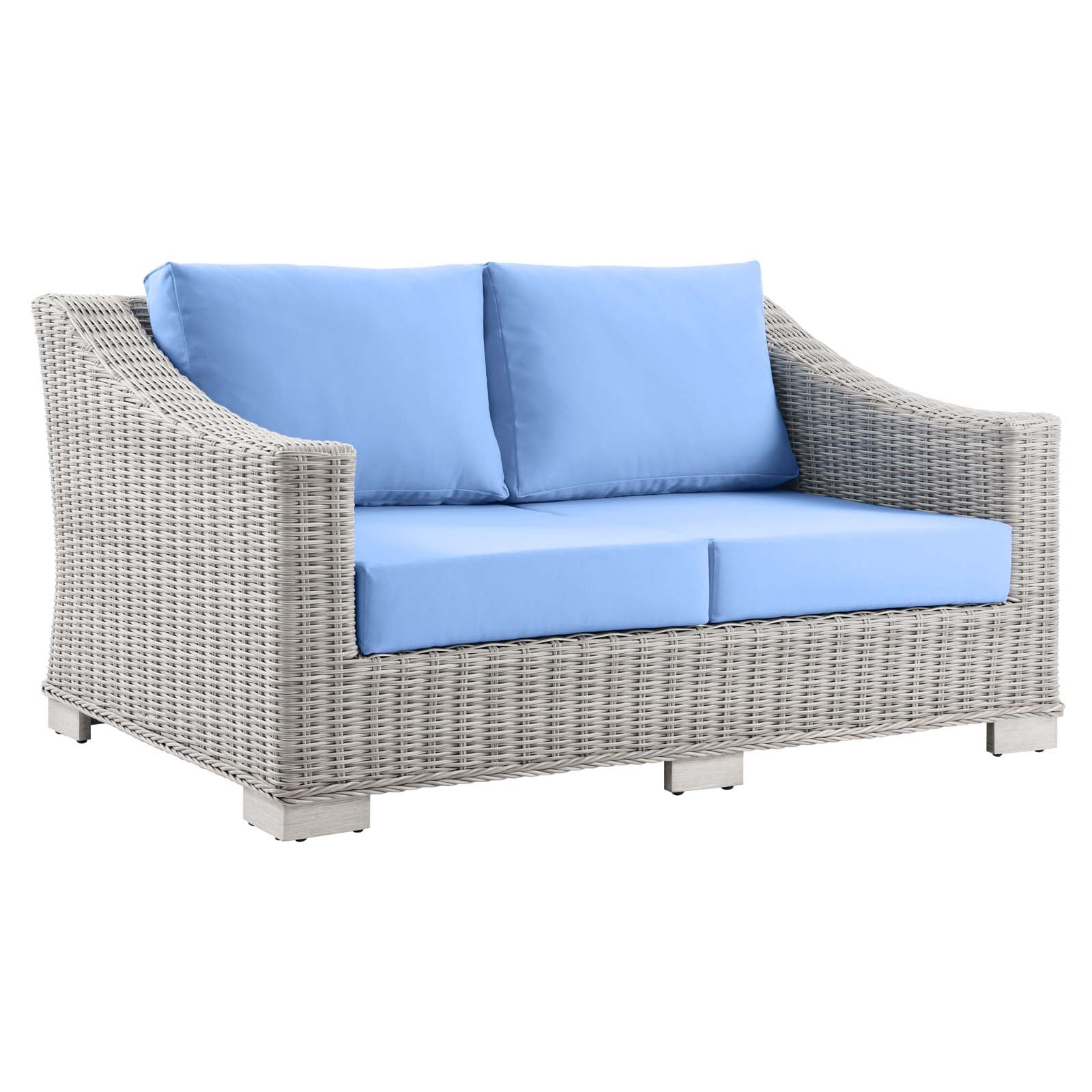 Gray wicker loveseat cheap