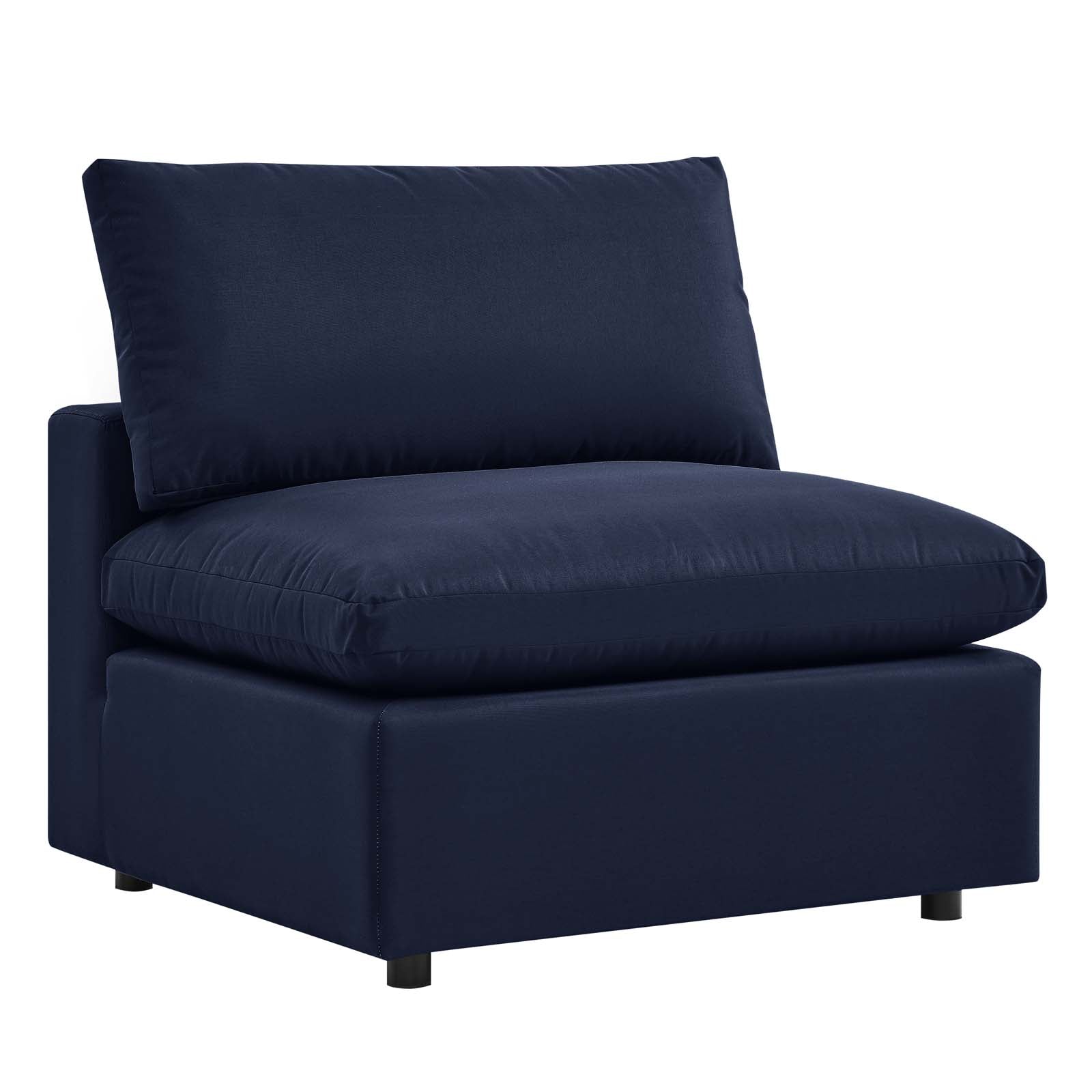 Modway Outdoor Chairs - Commix Overstuffed Outdoor Patio Armless Chair Navy