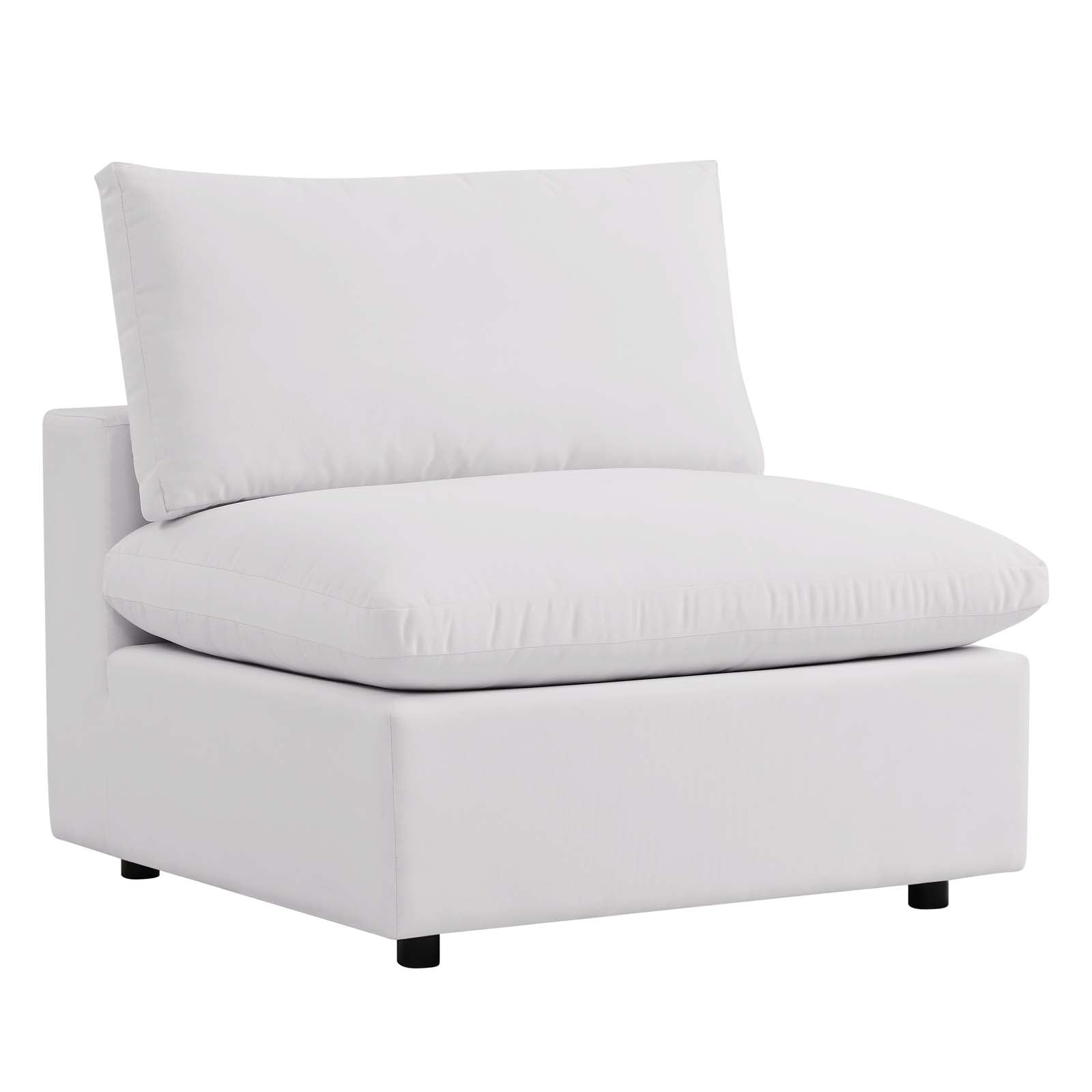 Modway Outdoor Chairs - Commix Overstuffed Outdoor Patio Armless Chair White