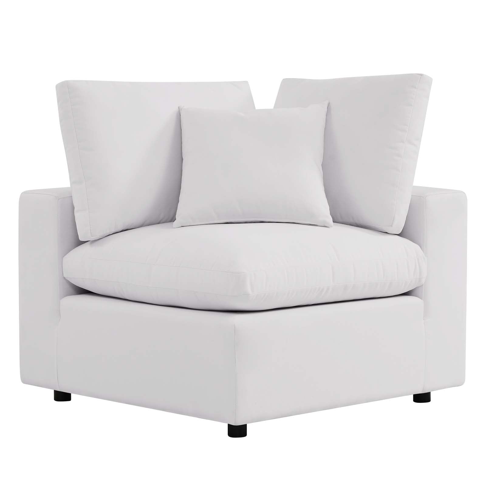 Modway Outdoor Chairs - Commix Overstuffed Outdoor Patio Corner Chair White