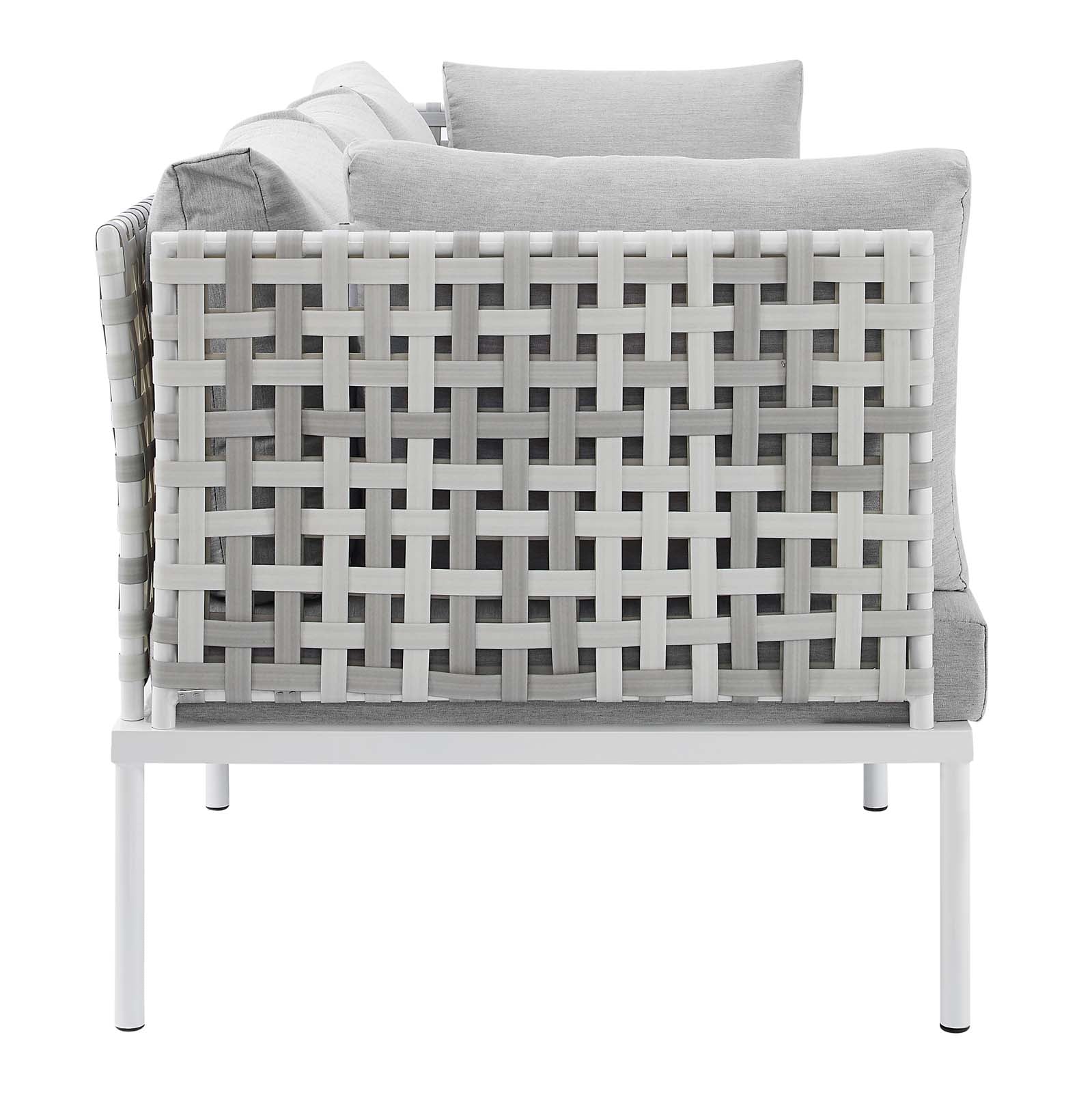 Modway Outdoor Sofas - Harmony Sunbrella Basket Weave Outdoor Patio Aluminum Sofa Taupe Gray