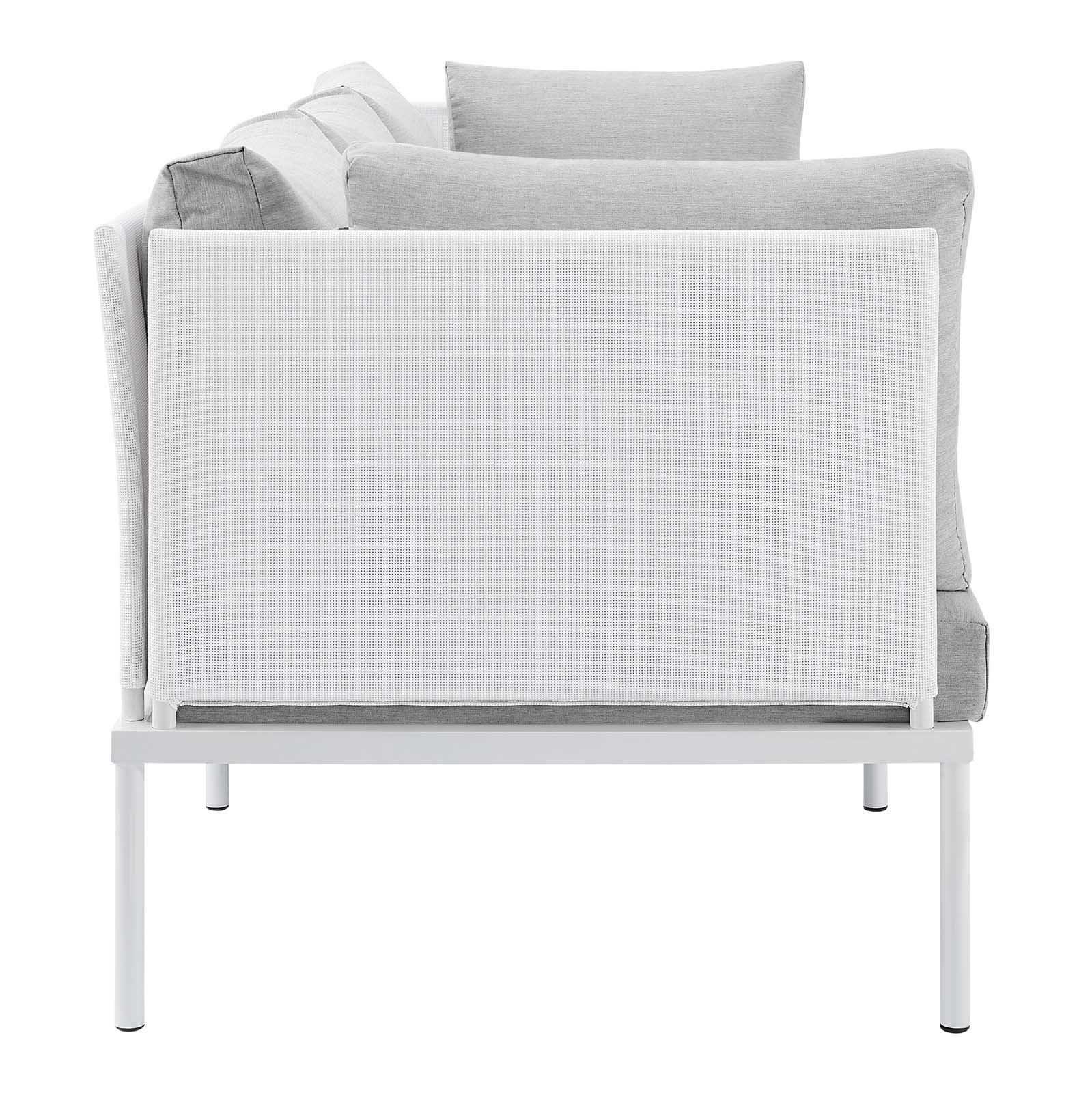 Modway Outdoor Sofas - Harmony Sunbrella Outdoor Patio Aluminum Sofa White Gray