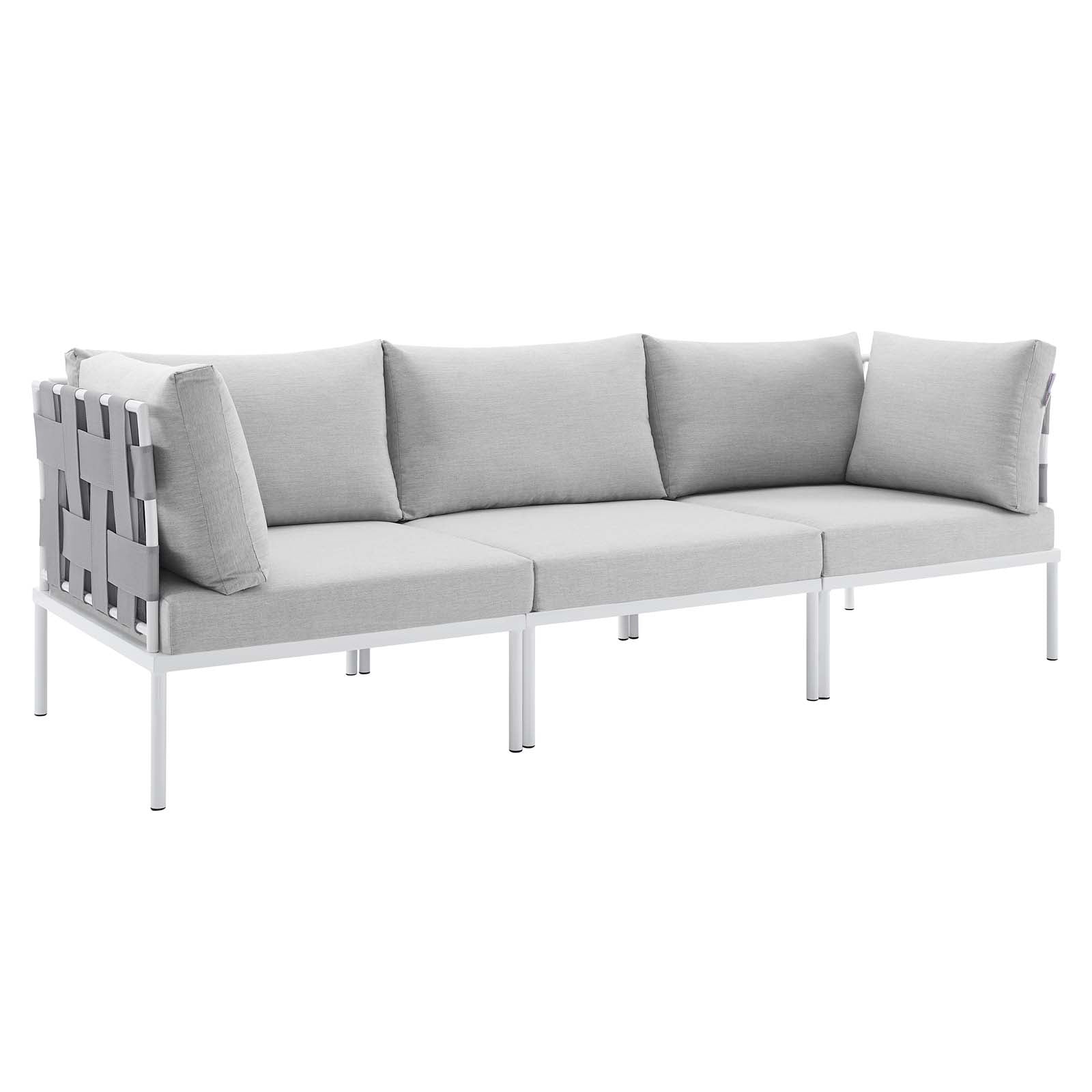 Modway Outdoor Sofas - Harmony Sunbrella Outdoor Patio Aluminum Sofa Gray