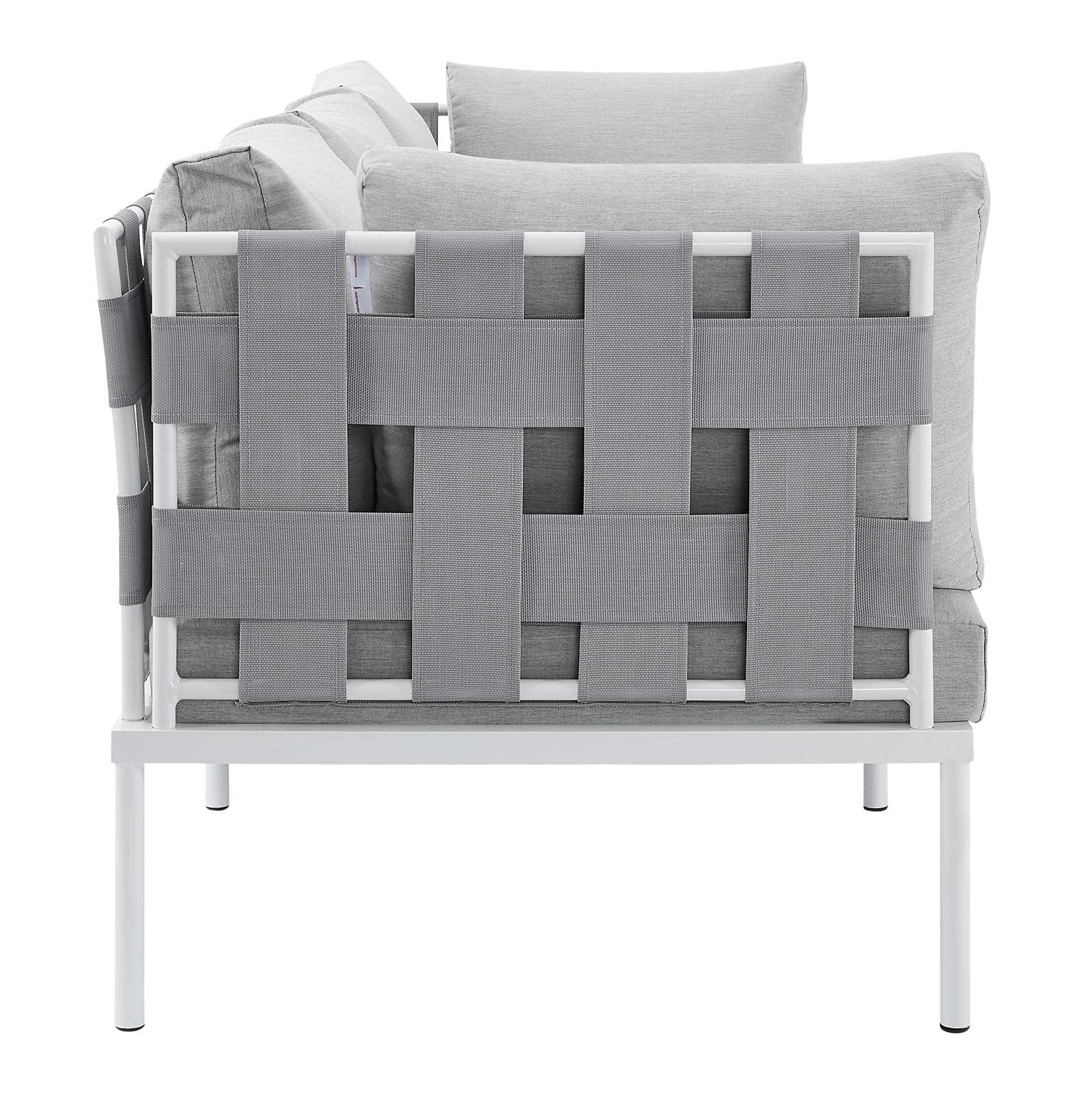 Modway Outdoor Sofas - Harmony Sunbrella Outdoor Patio Aluminum Sofa Gray