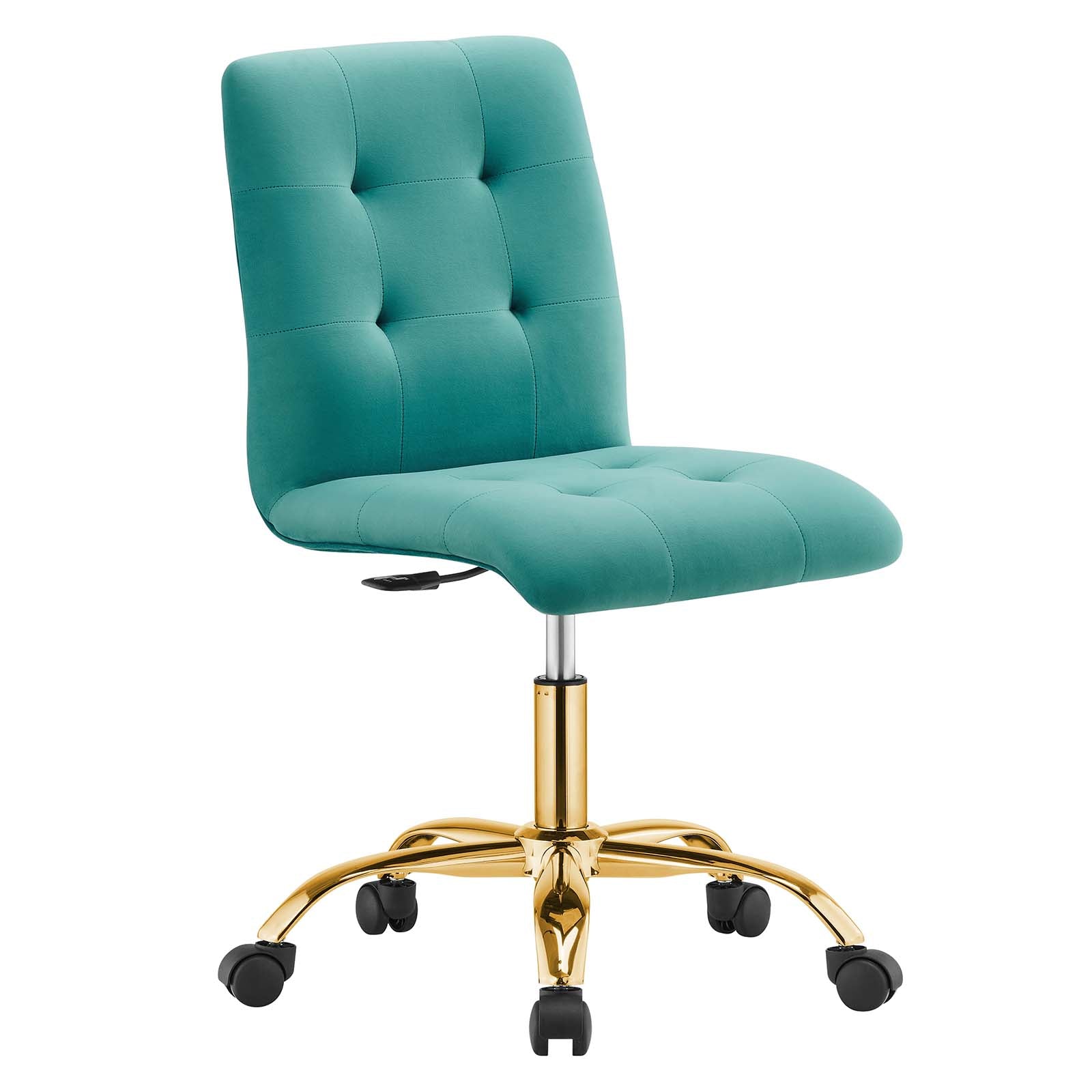 Modway Task Chairs - Prim-Armless-Performance-Velvet-Office-Chair-Gold-Teal