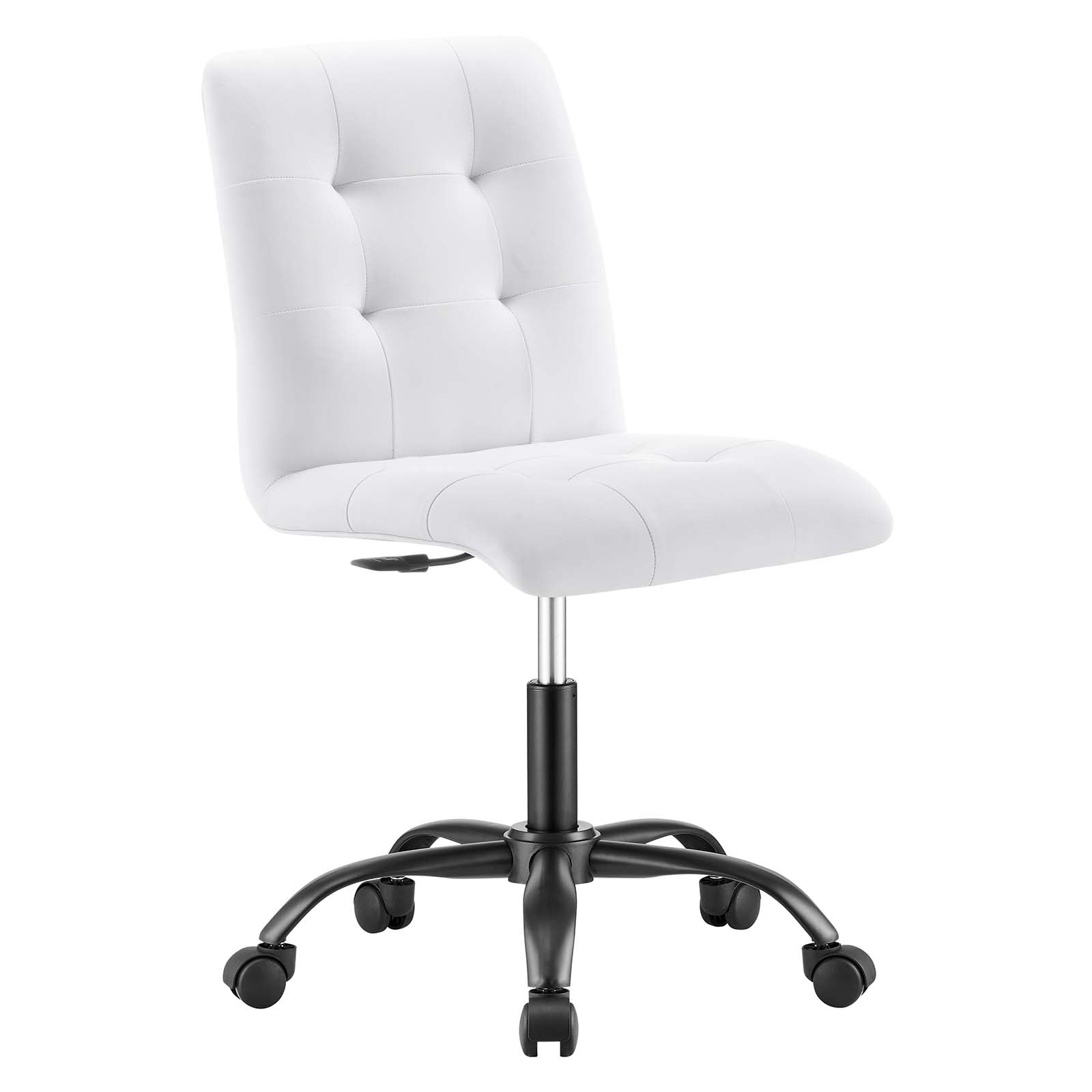 Modway Task Chairs - Prim-Armless-Vegan-Leather-Office-Chair-Black-White