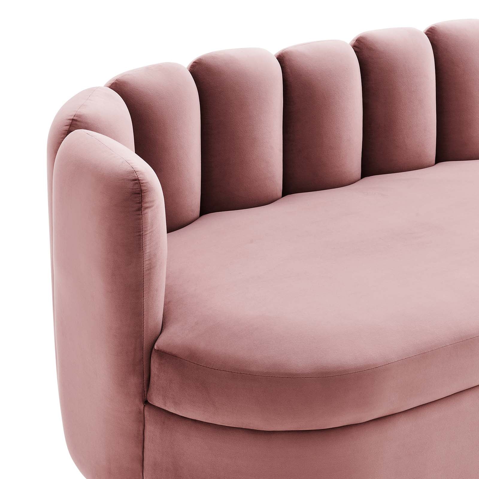 Modway Sofas & Couches - Victoria Channel Tufted Performance Velvet Sofa Dusty Rose