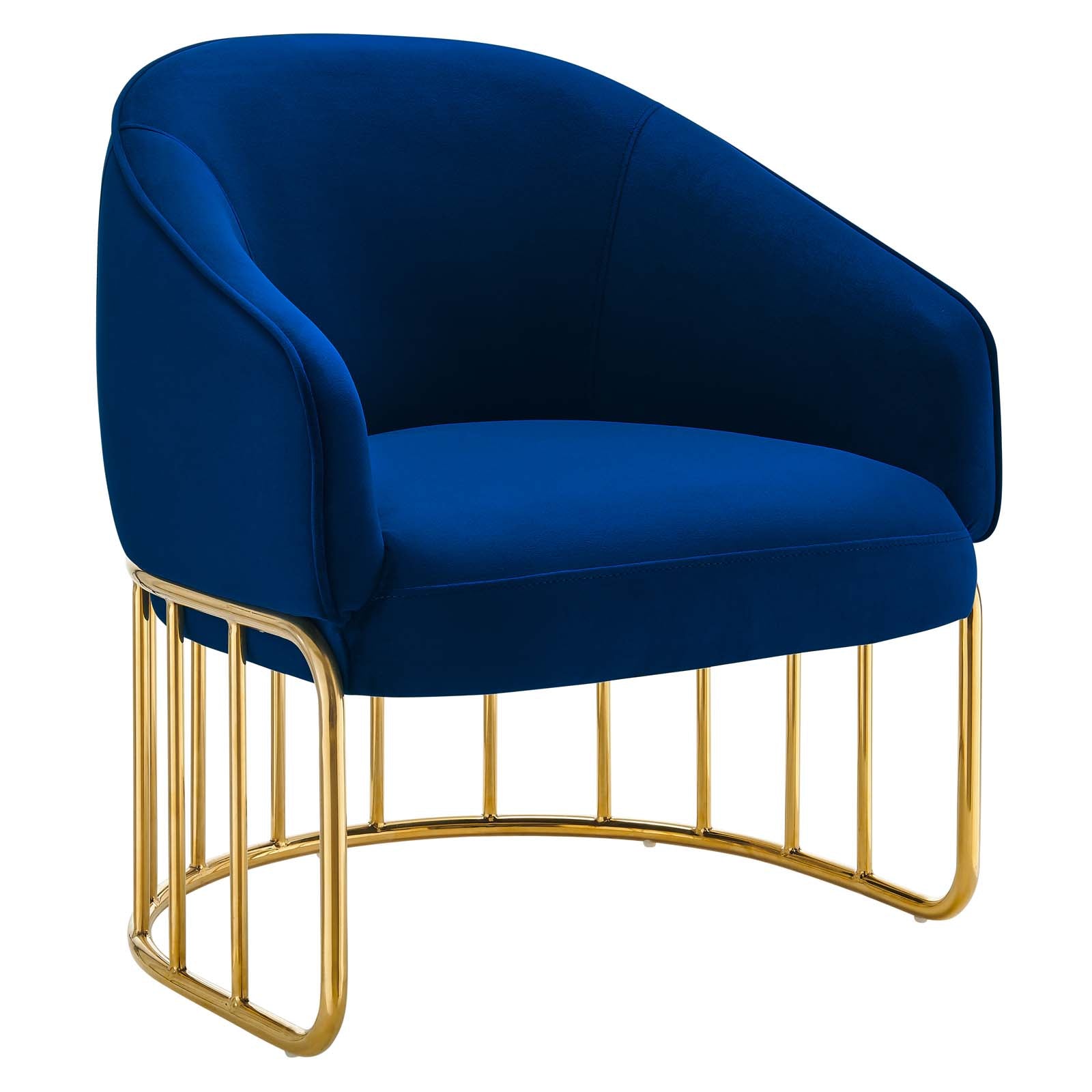 Modway Accent Chairs - Legacy Performance Velvet Armchair Navy