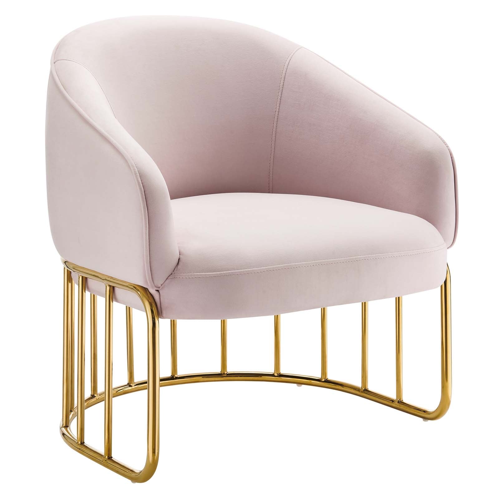 Modway Accent Chairs - Legacy Performance Velvet Armchair Pink