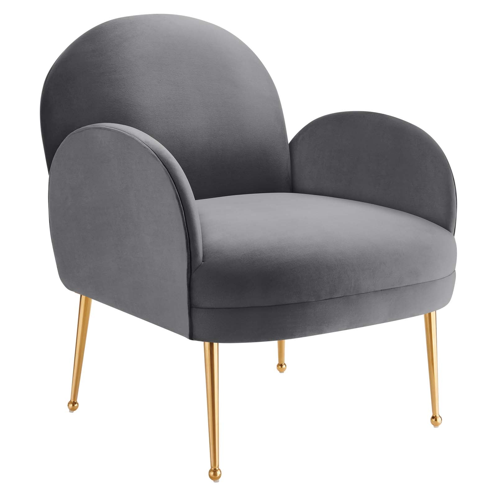 Modway Accent Chairs - Transcend Performance Velvet Armchair Gray