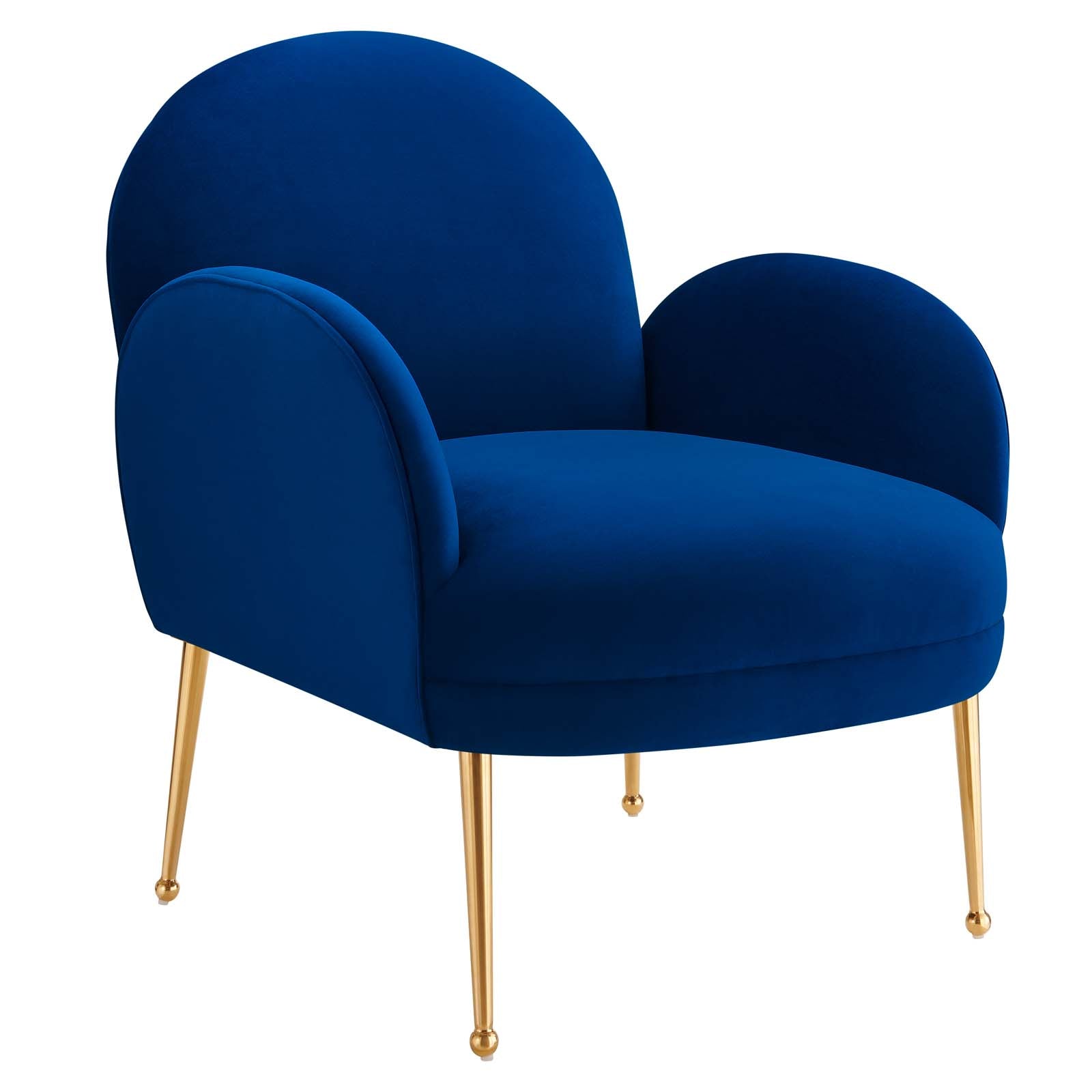 Modway Accent Chairs - Transcend Performance Velvet Armchair Navy