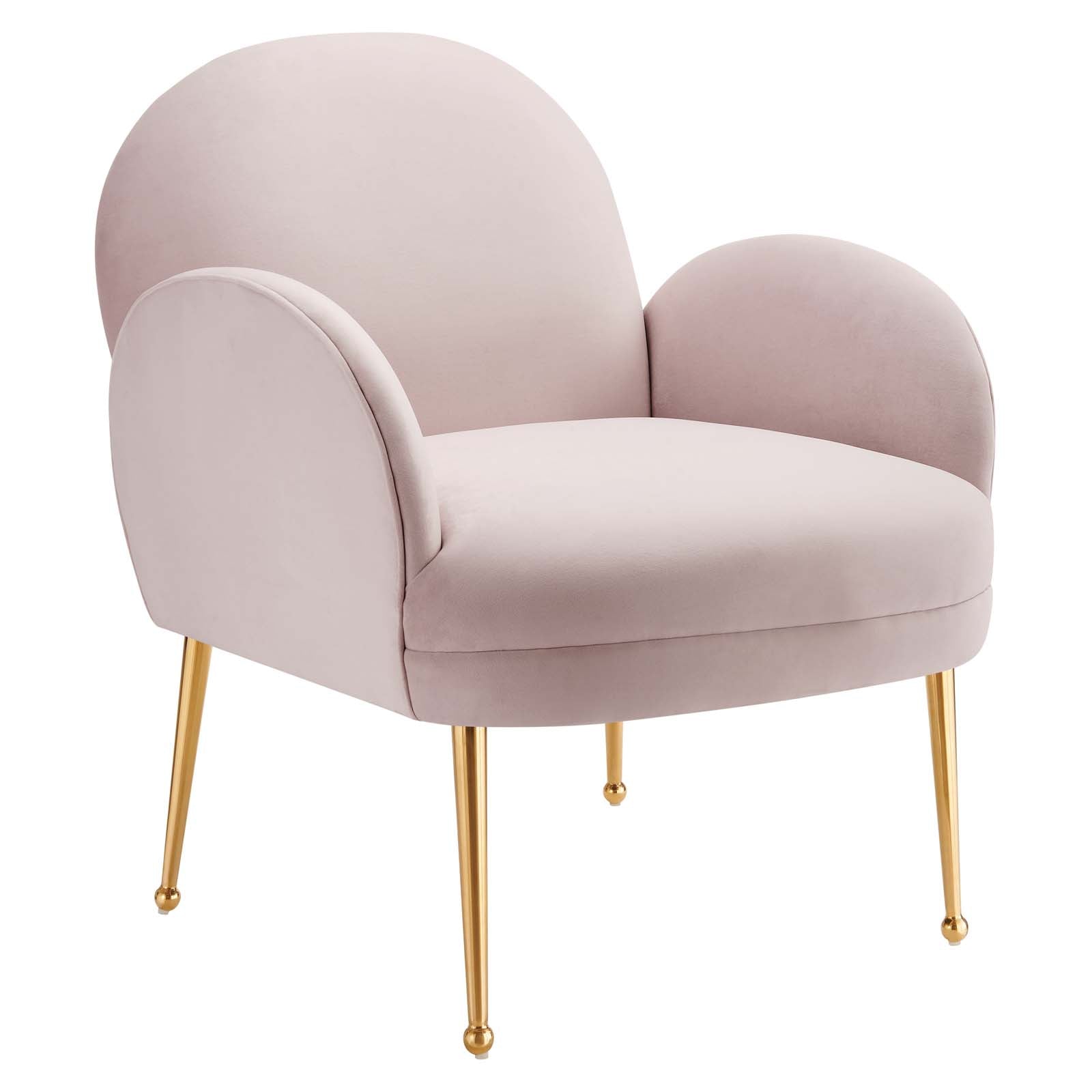 Modway Accent Chairs - Transcend Performance Velvet Armchair Pink