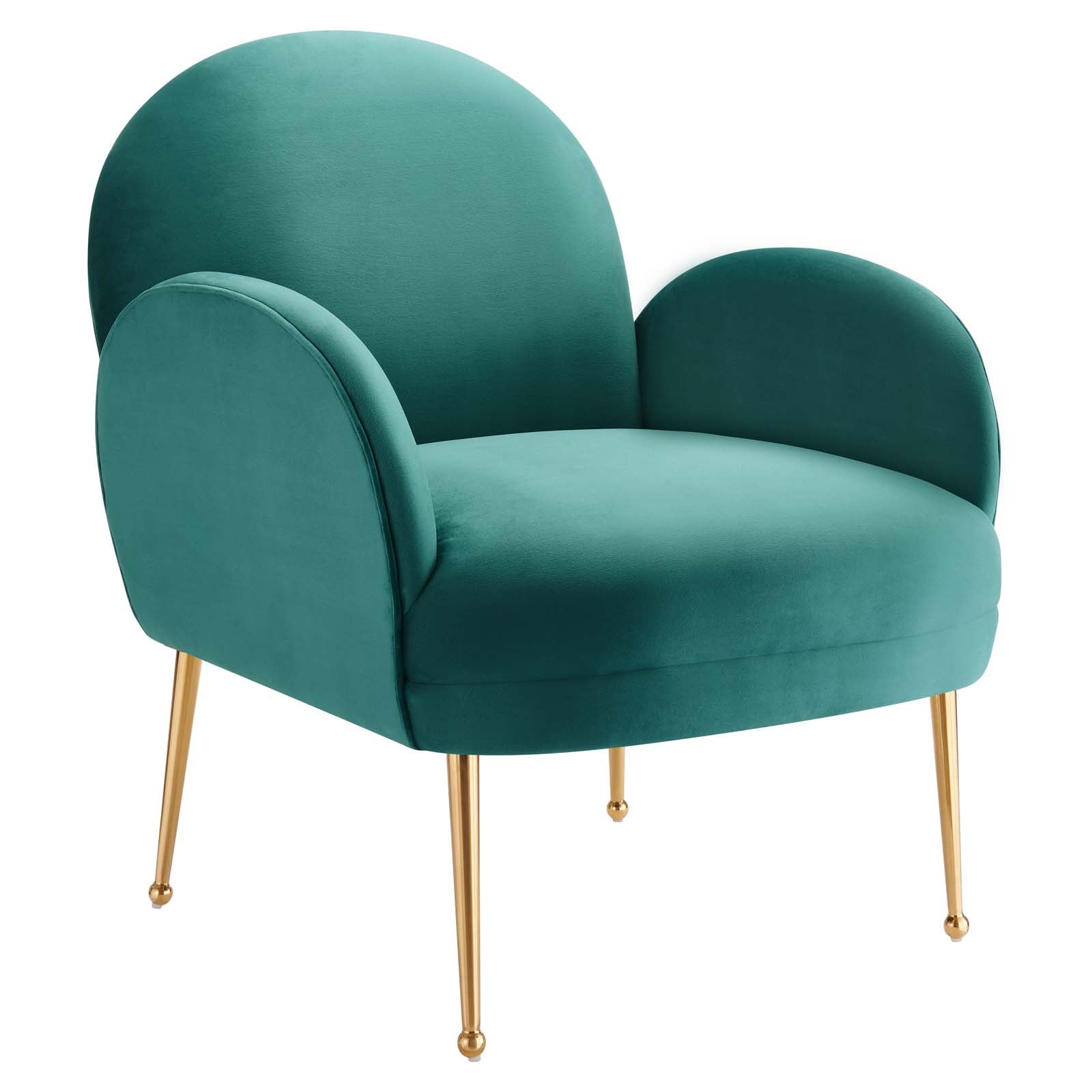 Modway Accent Chairs - Transcend Performance Velvet Armchair Teal