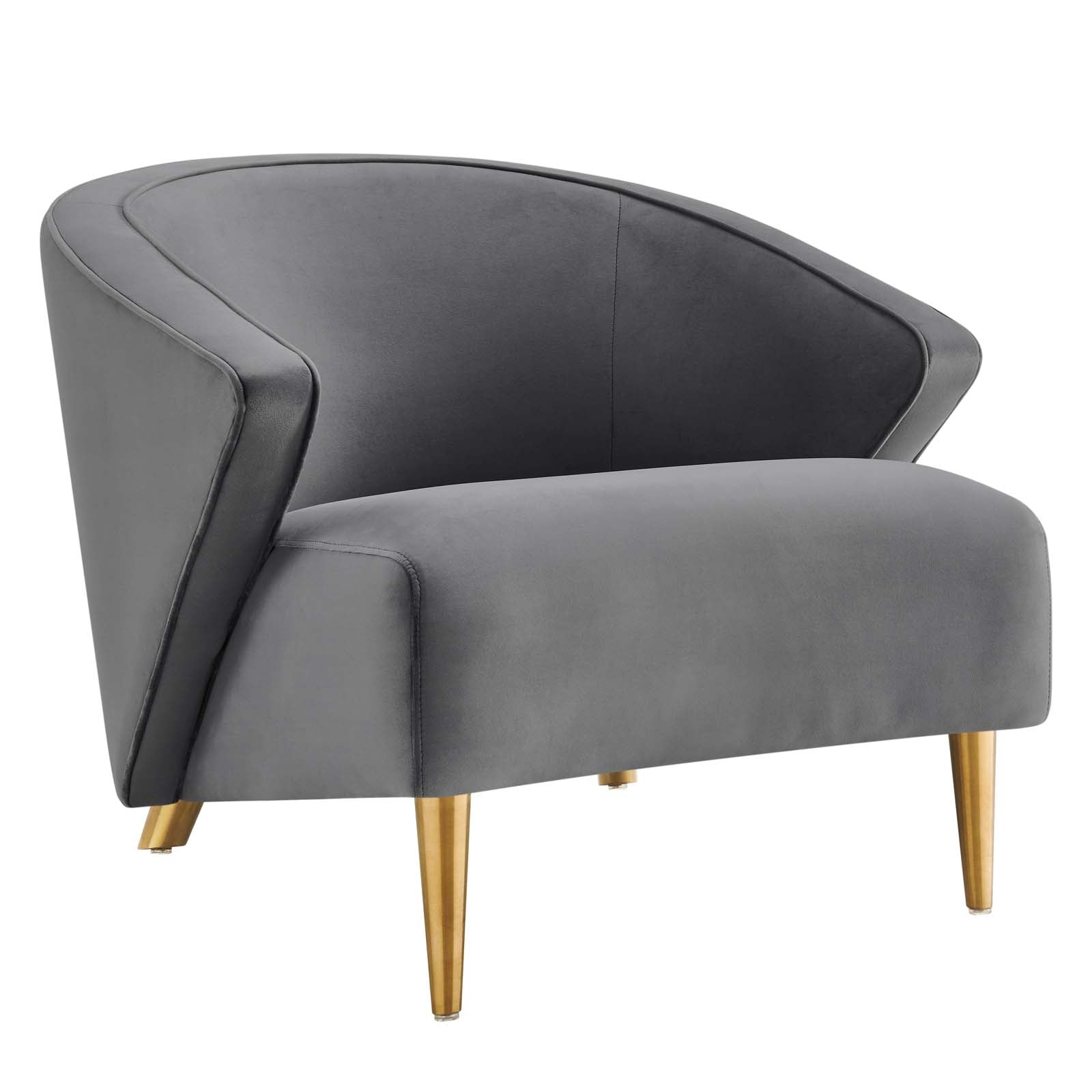 Modway Accent Chairs - Odyssey Performance Velvet Armchair Gray