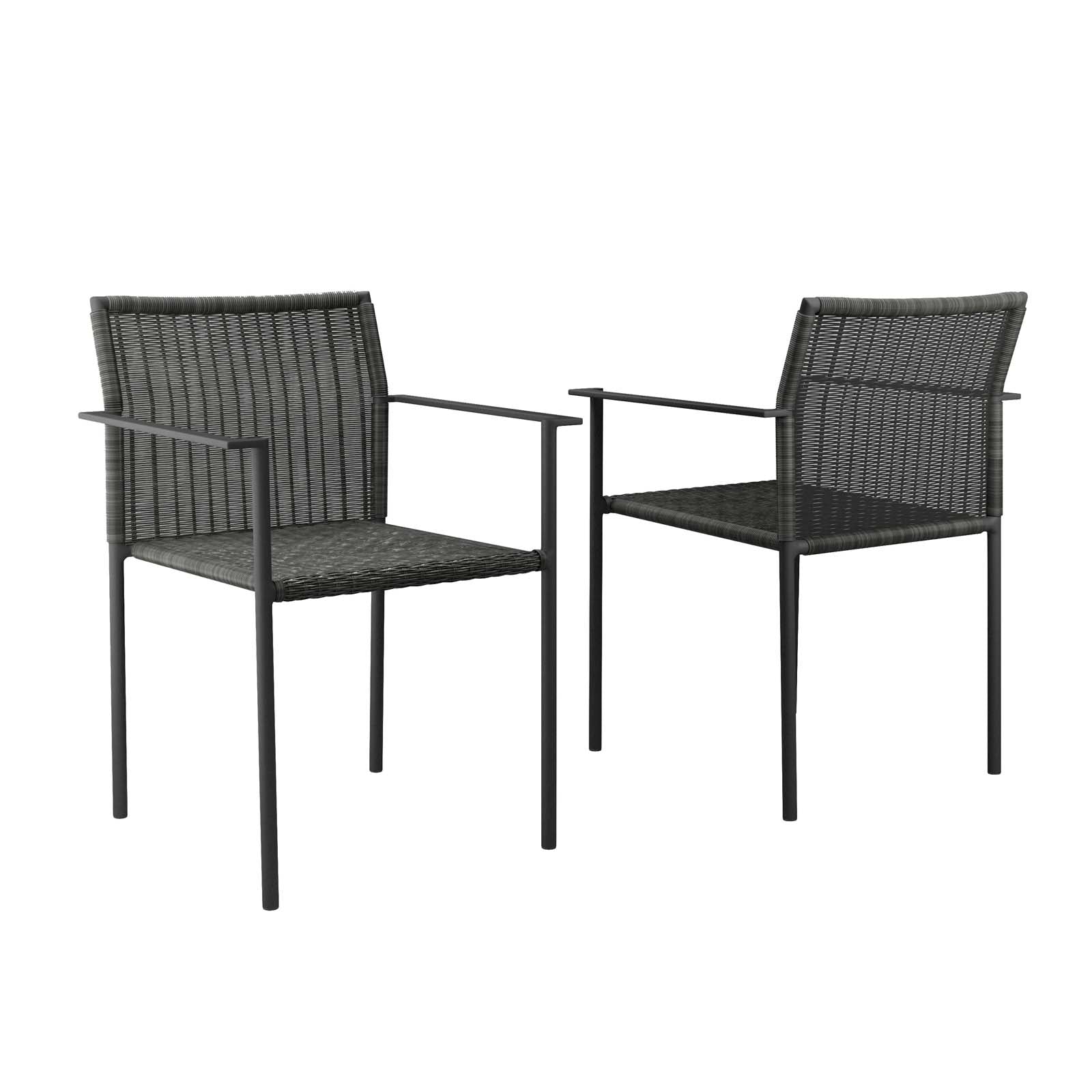 Modway Outdoor Dining Chairs - Lagoon Outdoor Patio Dining Armchairs Set of 2 Charcoal