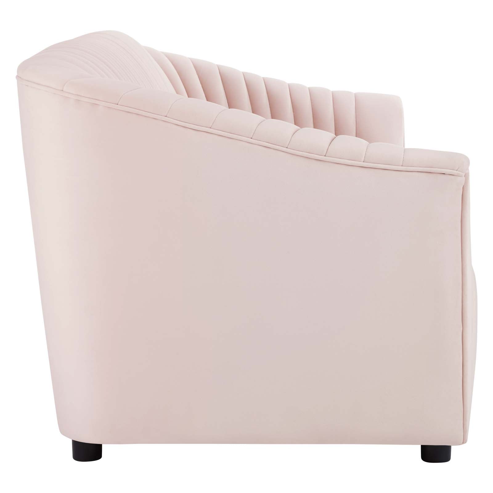 Modway Sofas & Couches - Announce Performance Velvet Channel Tufted Sofa Pink
