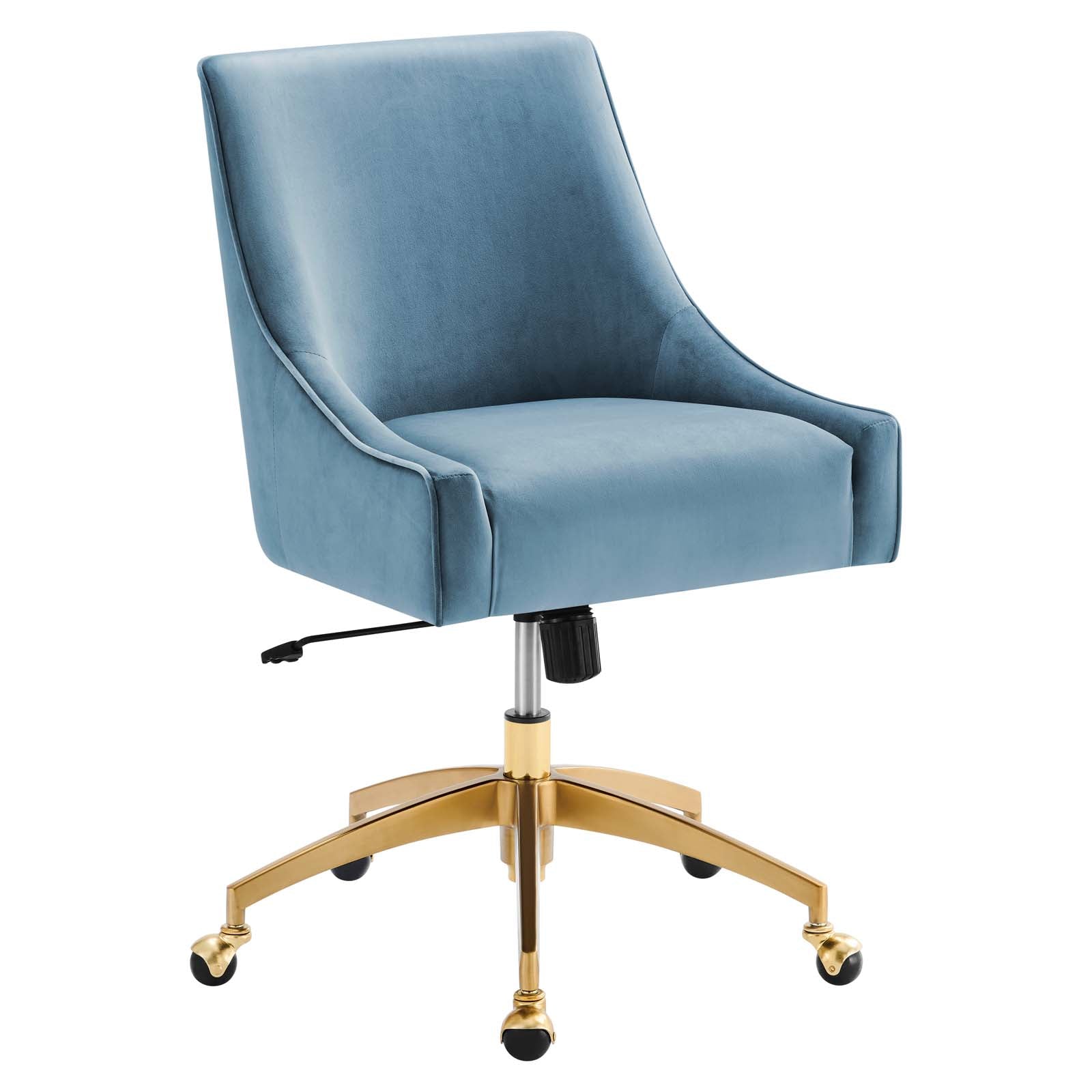 Modway Task Chairs - Discern Performance Velvet Office Chair Light Blue