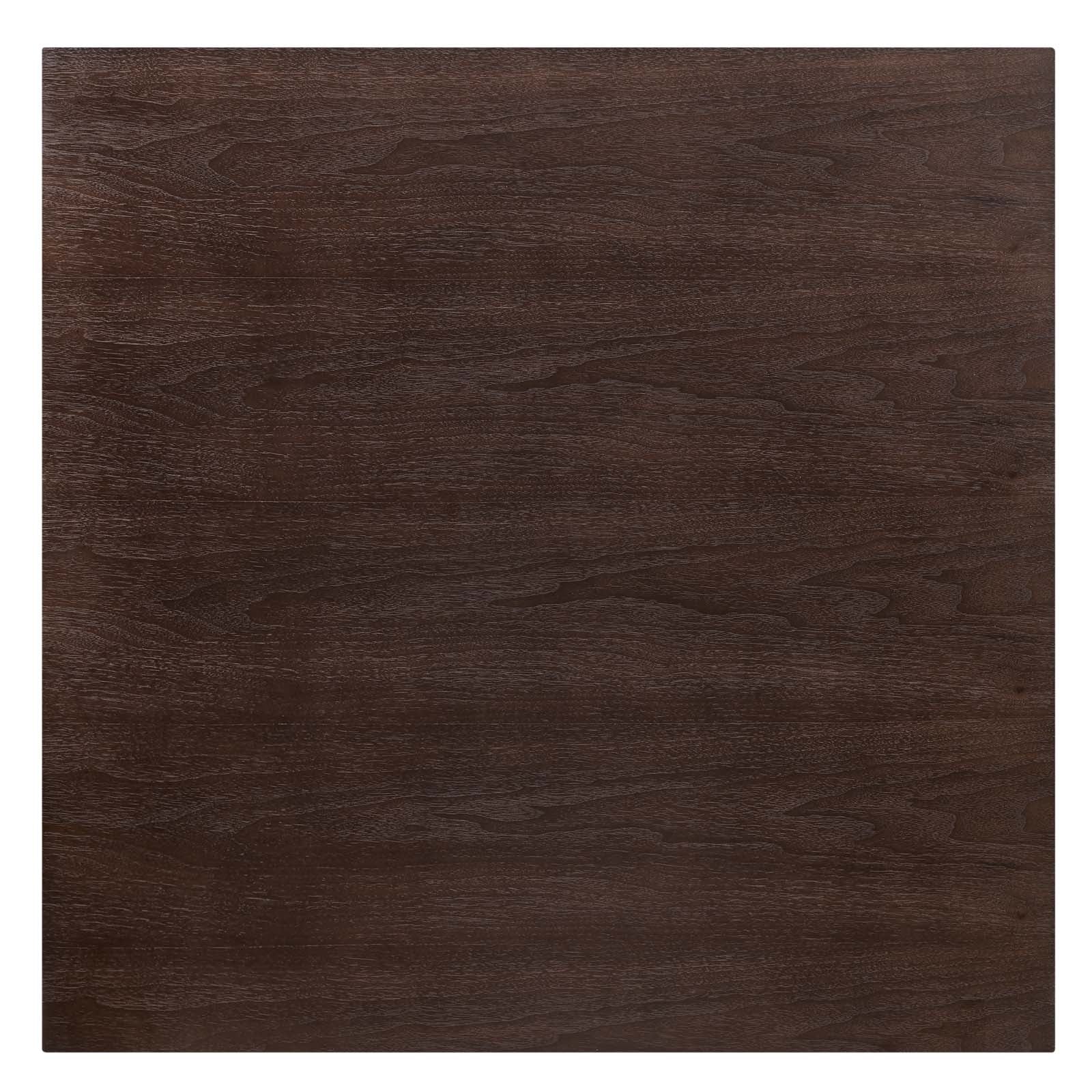 Modway Dining Tables - Zinque 36" Square Dining Table Gold & Cherry Walnut