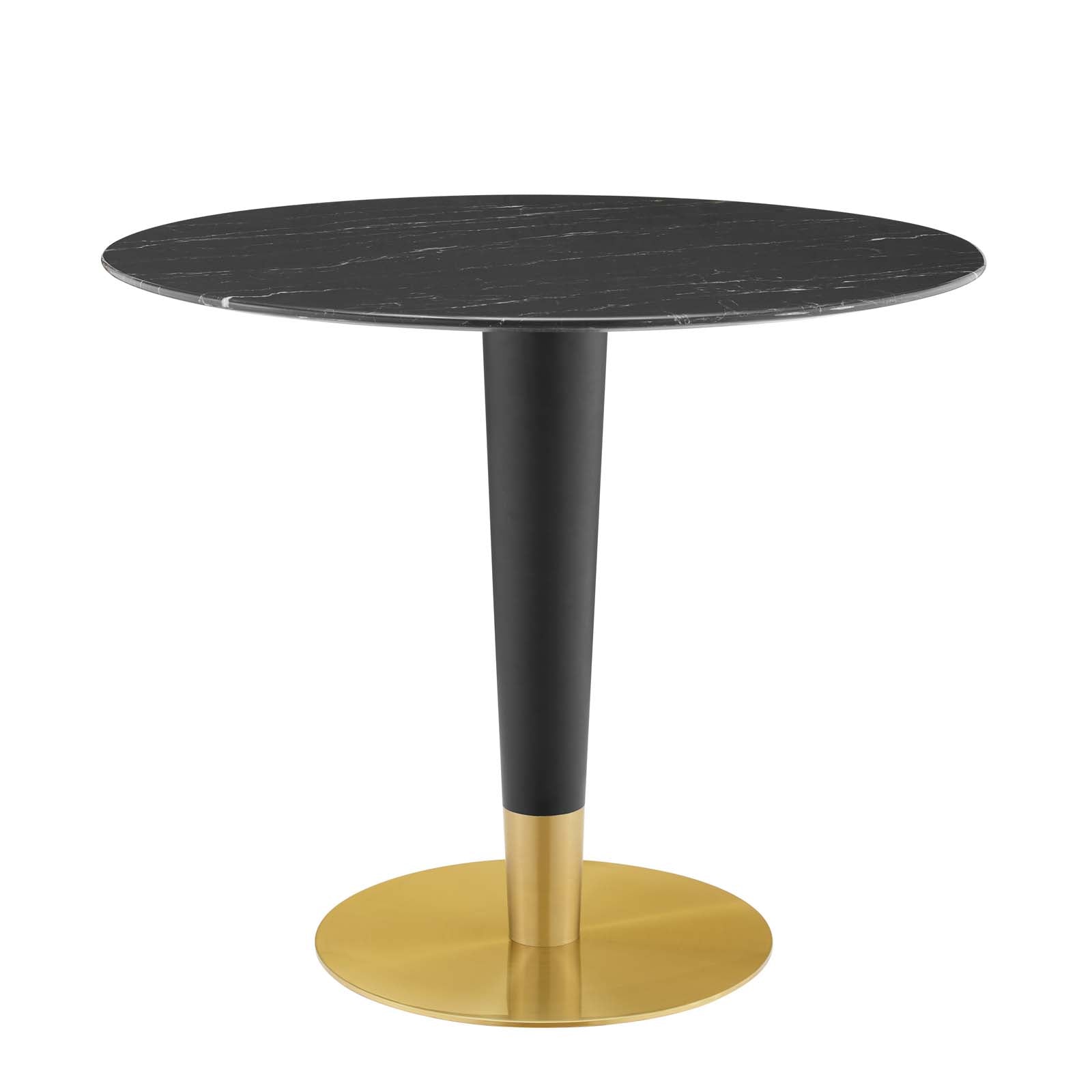 Modway Dining Tables - Zinque 36" Artificial Marble Dining Table Gold & Black