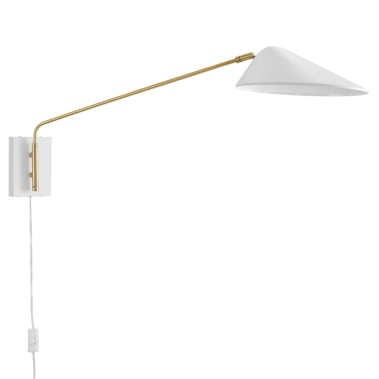 Modway Wall Sconces - Journey 24" Swing Arm Wall Sconce White