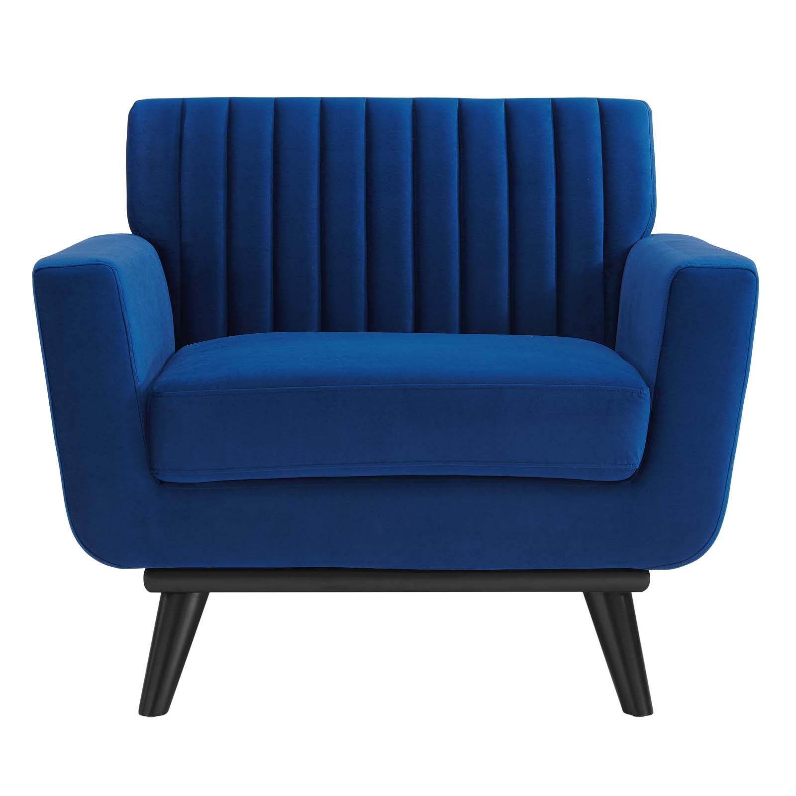 Modway Accent Chairs - Engage Channel Tufted Performance Velvet Armchair Navy