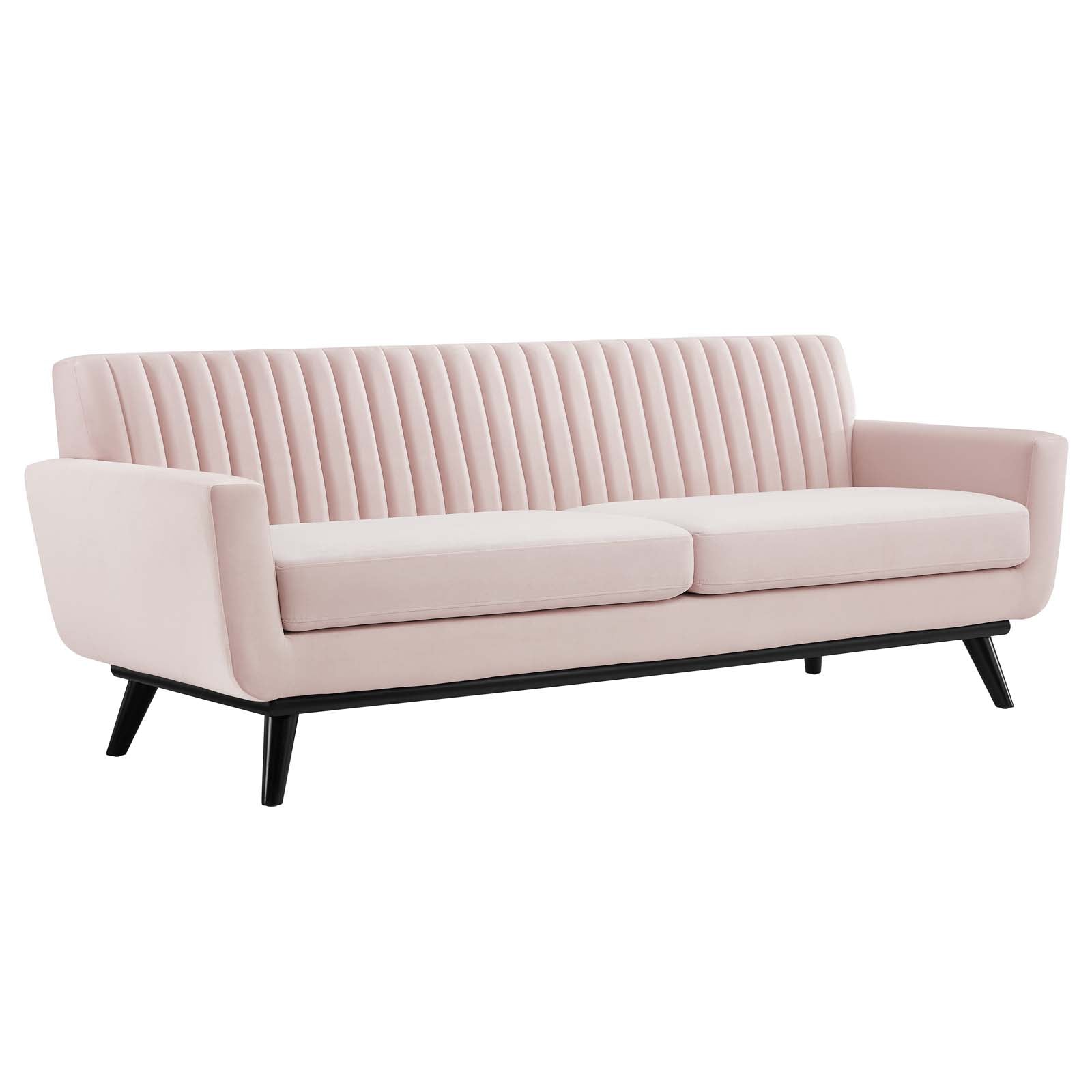 Modway Sofas & Couches - Engage Channel Tufted Performance Velvet Sofa Pink
