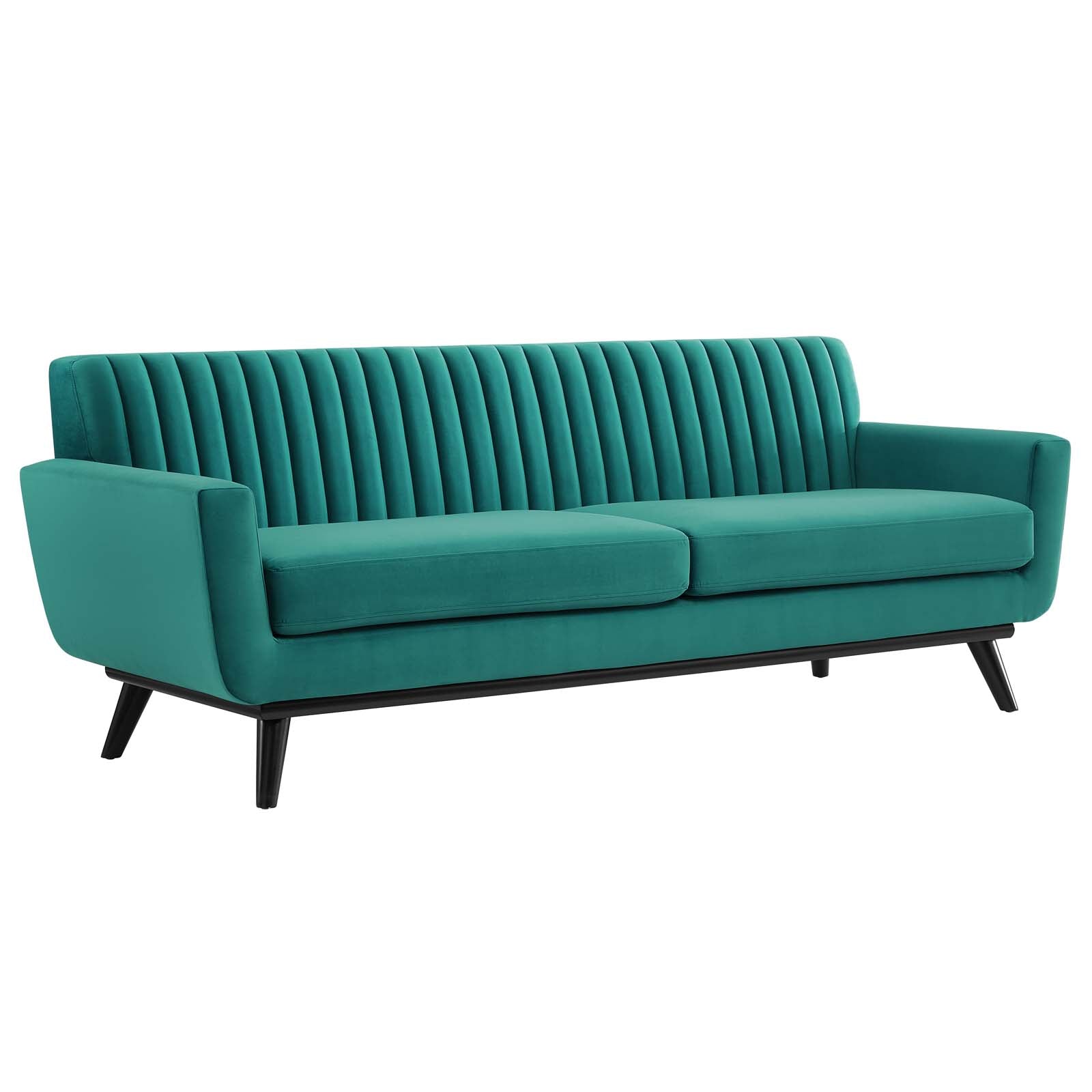 Modway Sofas & Couches - Engage Channel Tufted Performance Velvet Sofa Teal