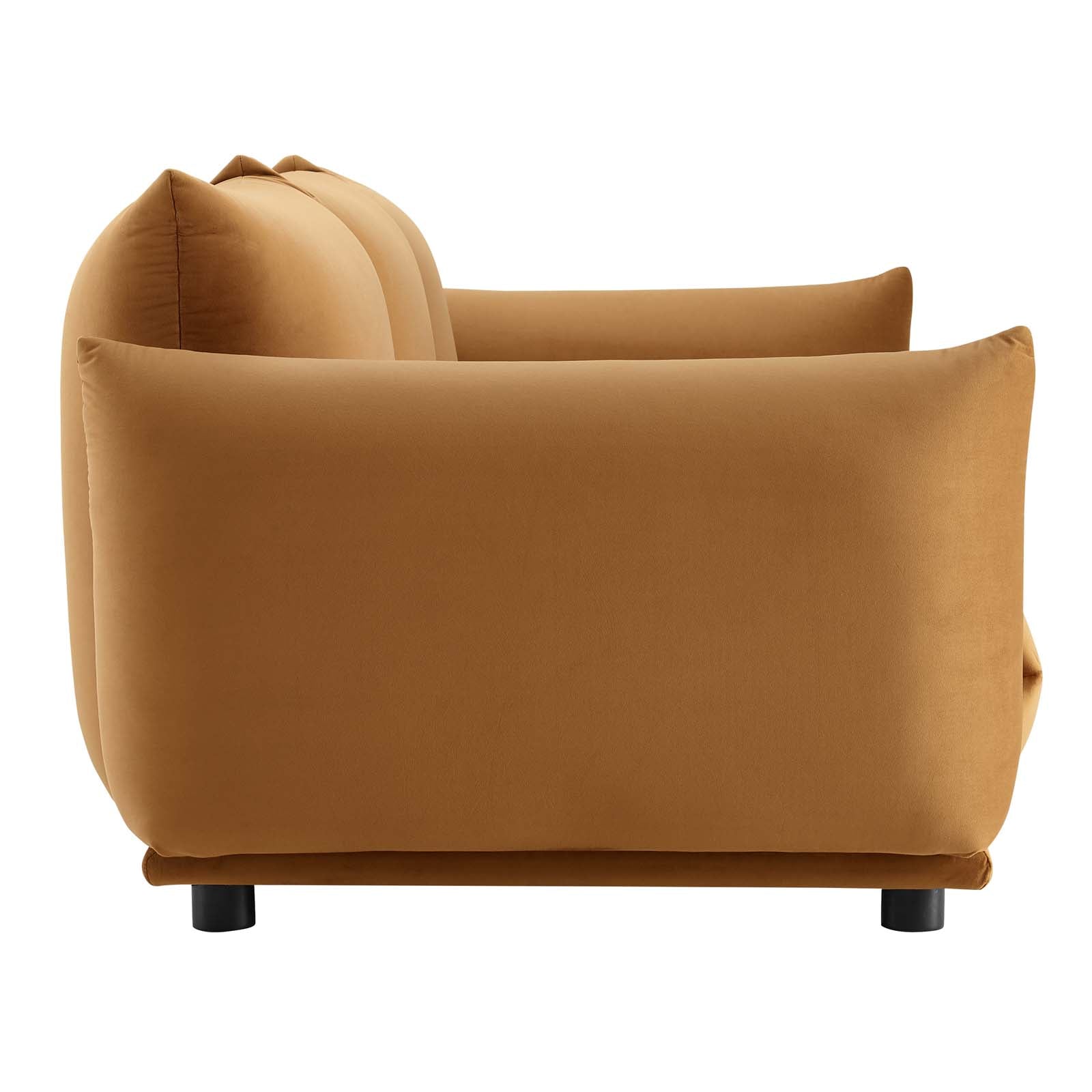 Modway Sofas & Couches - Copious Performance Velvet Sofa Cognac