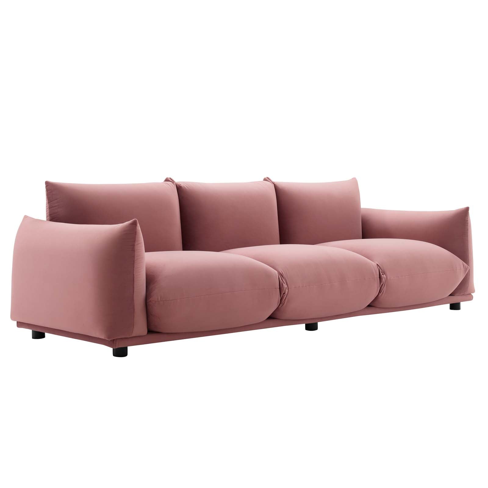 Modway Sofas & Couches - Copious Performance Velvet Sofa Dusty Rose