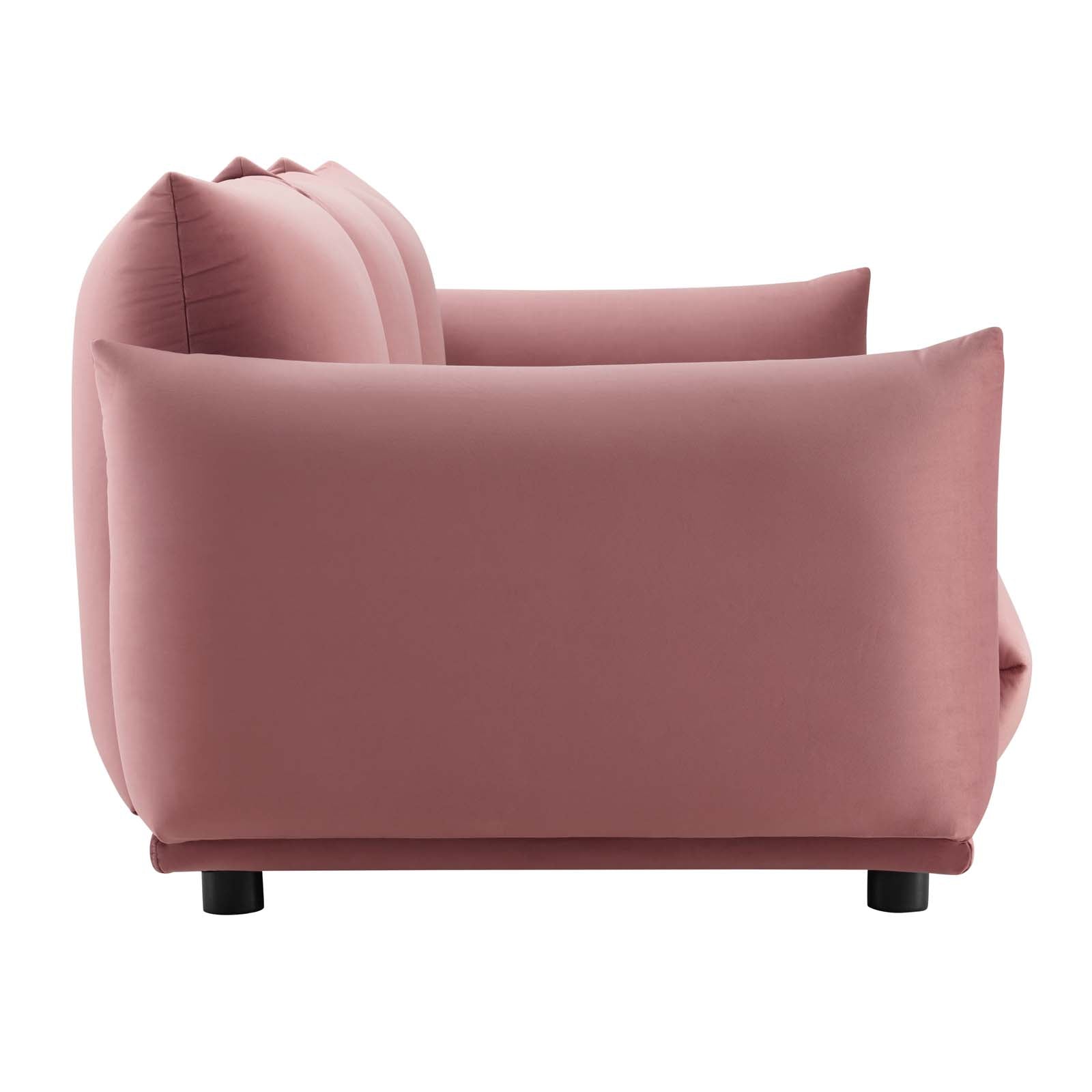 Modway Sofas & Couches - Copious Performance Velvet Sofa Dusty Rose