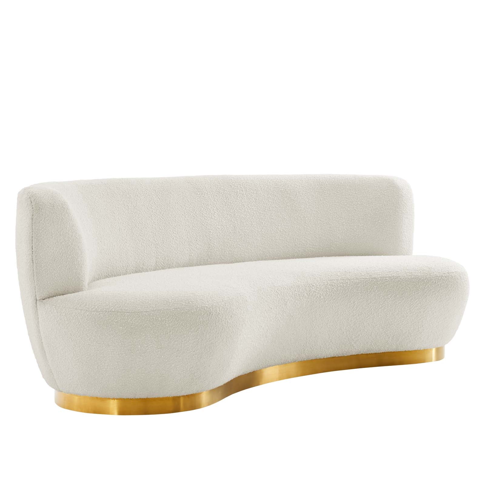 Modway Sofas & Couches - Kindred Upholstered Fabric Sofa Gold Ivory
