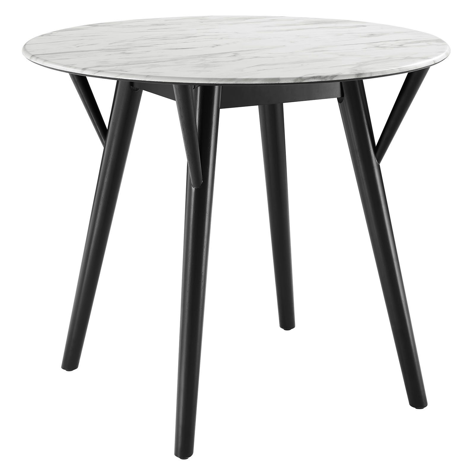 Modway Dining Tables - Gallant-36"-Round-Performance-Artificial-Marble-Dining-Table-Black-White