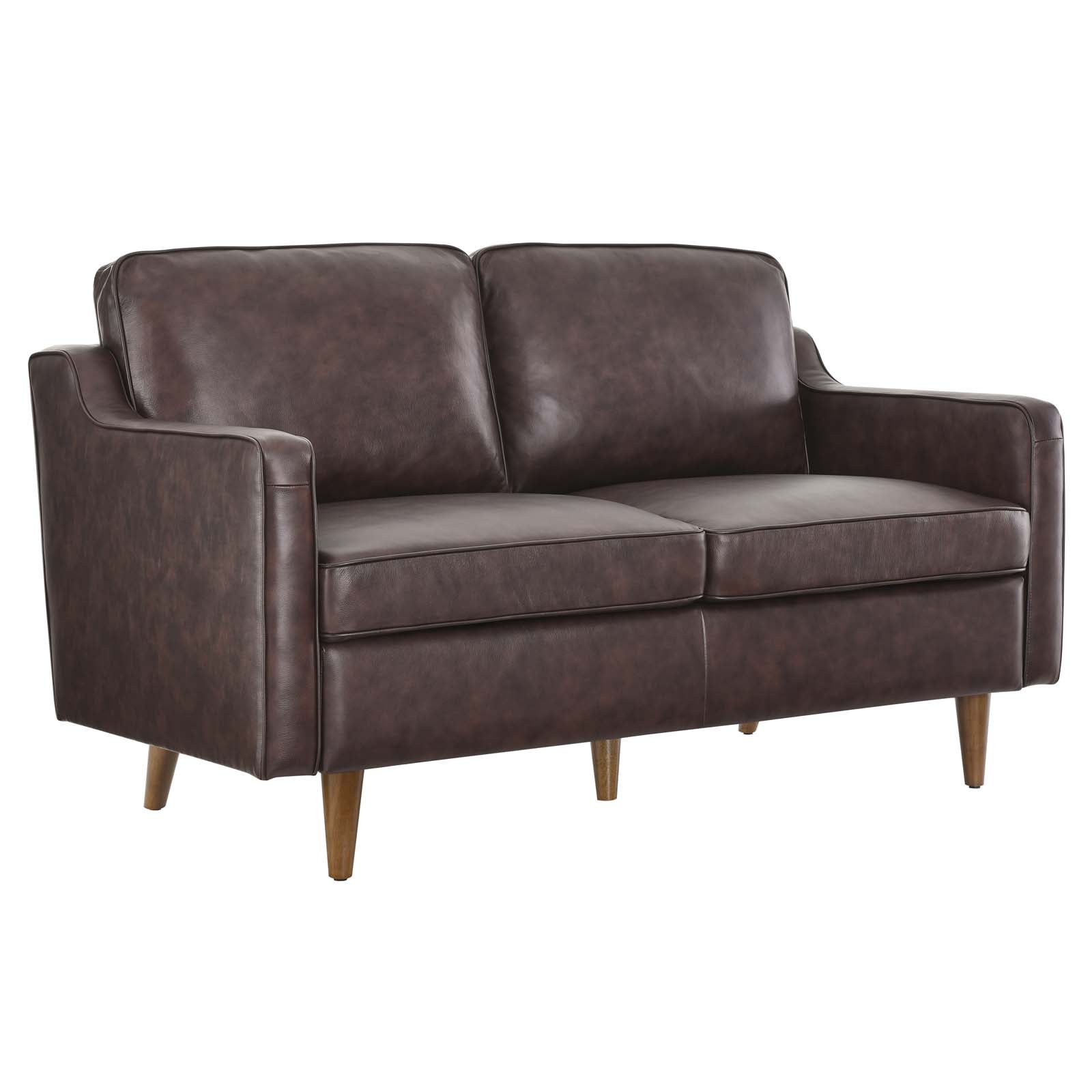 Modway Loveseats - Impart Genuine Leather Loveseat Brown