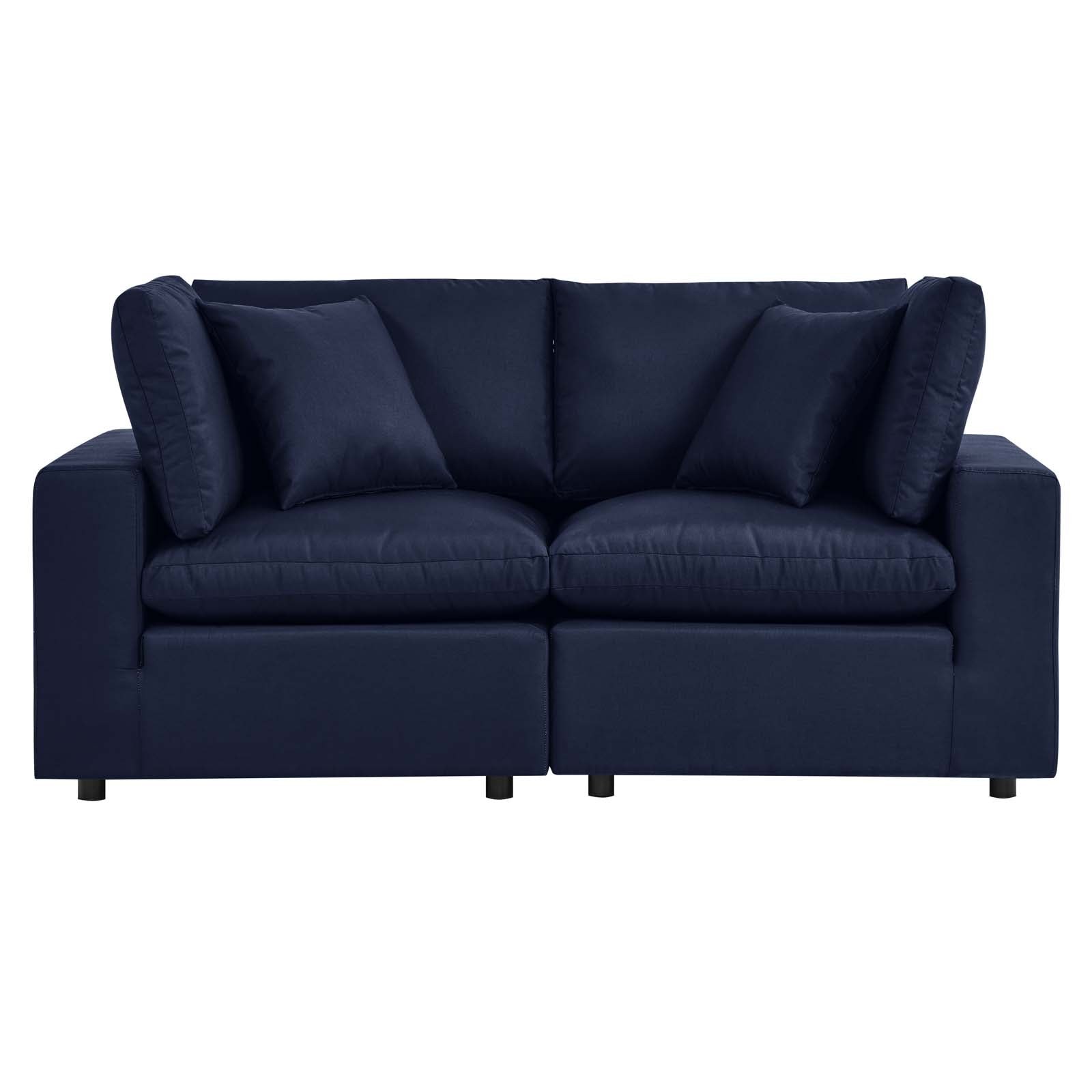 Modway Outdoor Sofas - Commix Overstuffed Outdoor Patio Loveseat Navy