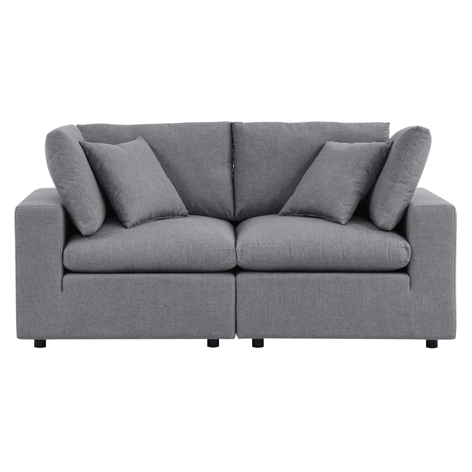 Modway Outdoor Sofas - Commix Sunbrella Outdoor Patio Loveseat Gray