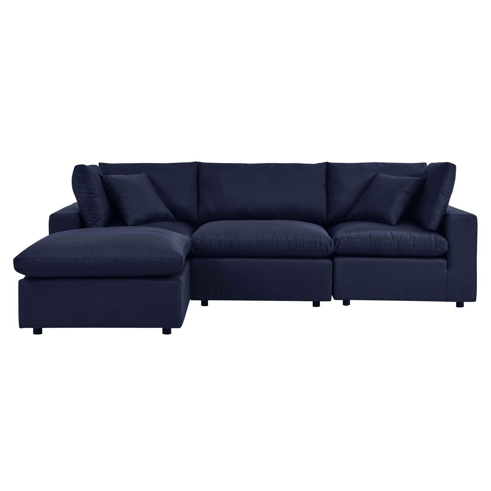 Modway Outdoor Sofas - Commix 4-Piece Outdoor Patio Sectional Sofa Navy