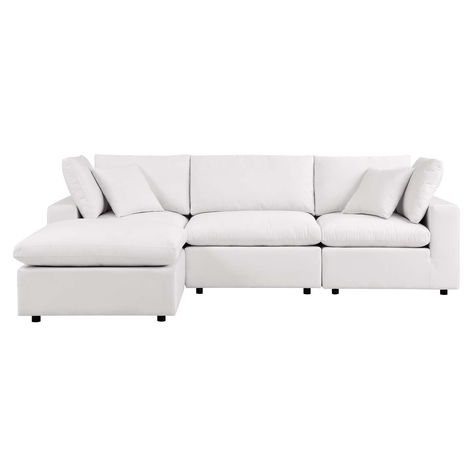 Modway Outdoor Sofas - Commix 4-Piece Outdoor Patio Sectional Sofa White
