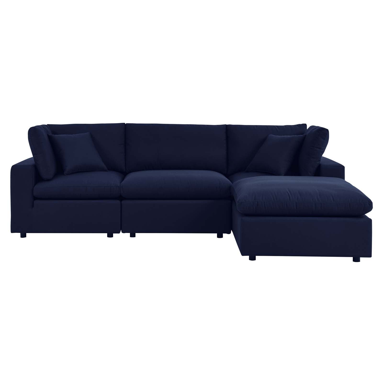 Modway Outdoor Conversation Sets - Commix 4-Piece Sunbrella Outdoor Patio 108 " W Sectional Sofa Navy