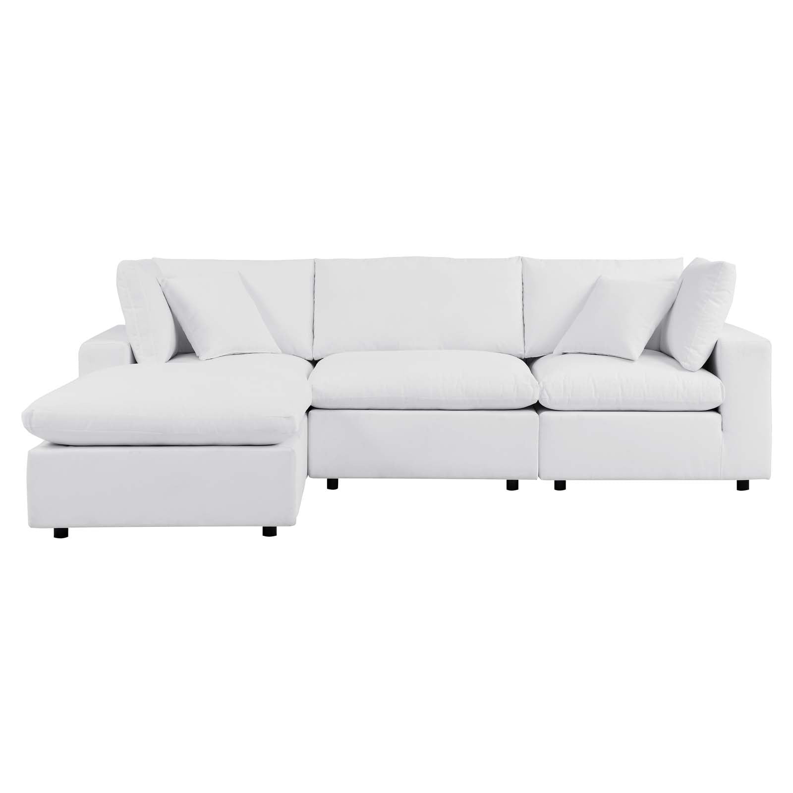 Modway Outdoor Sofas - Commix 08" 4-Piece Sunbrella Outdoor Patio Sectional Sofa White