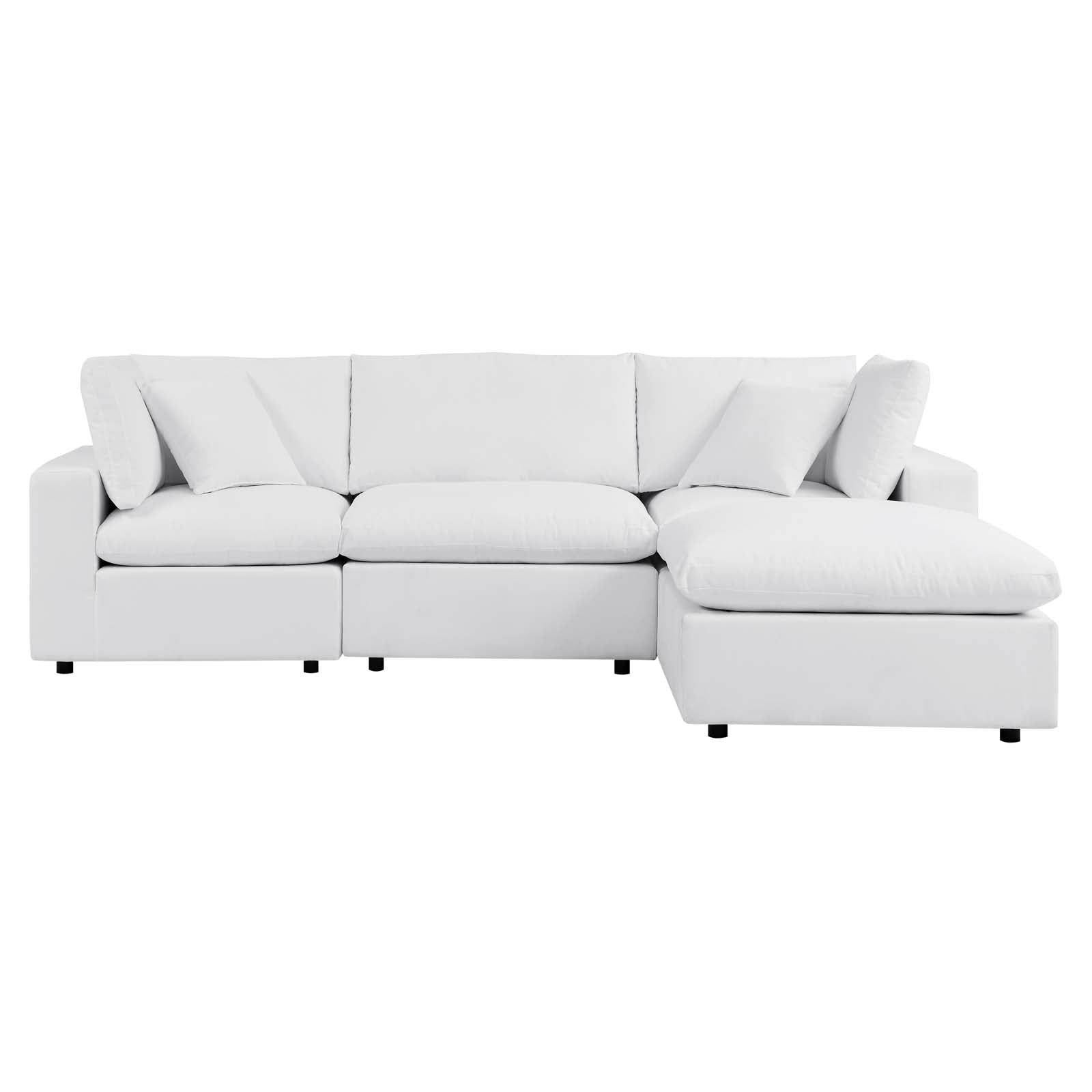 Modway Outdoor Sofas - Commix 08" 4-Piece Sunbrella Outdoor Patio Sectional Sofa White