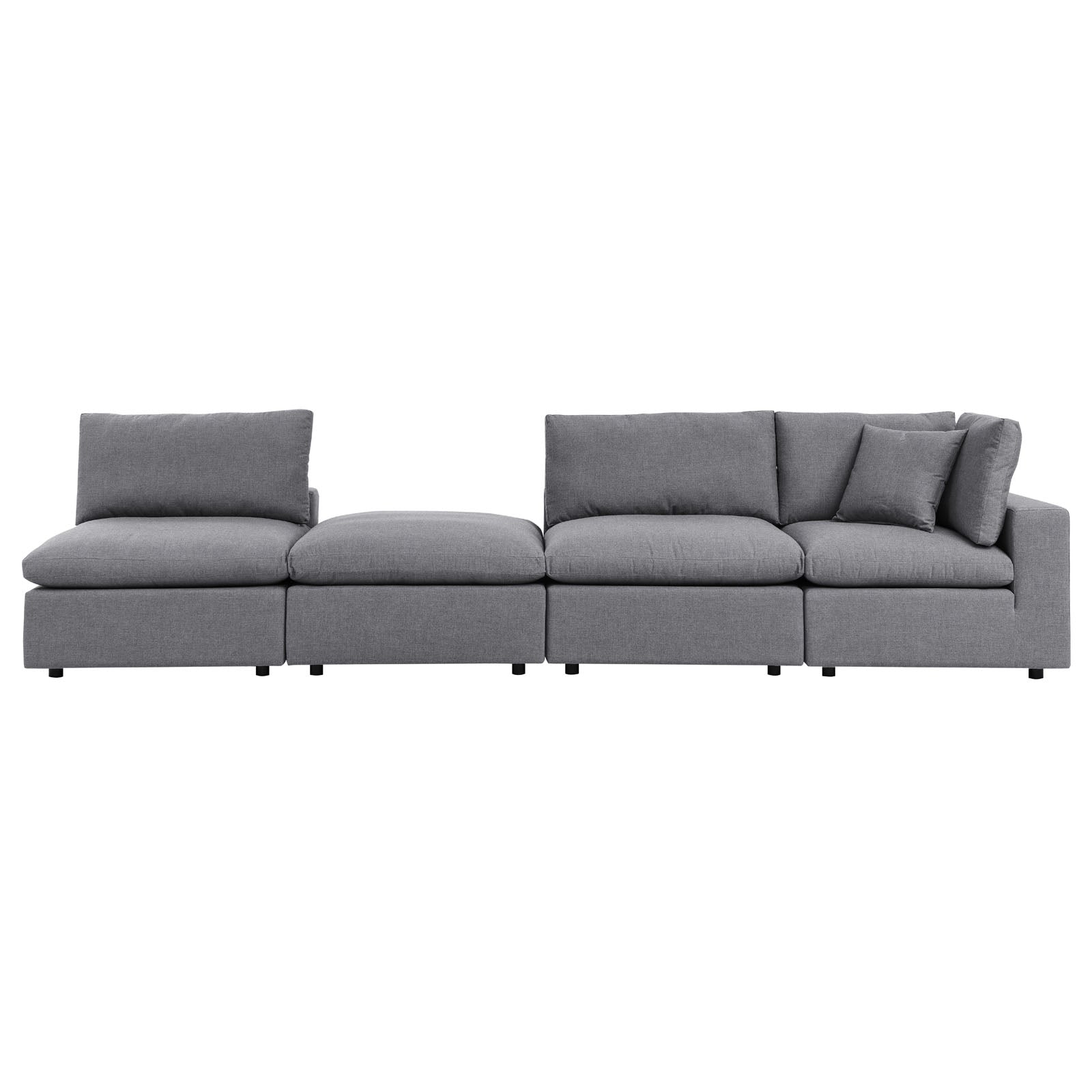 Modway Outdoor Sofas - Commix 4-Piece Sunbrella Outdoor Patio Sectional Sofa Gray